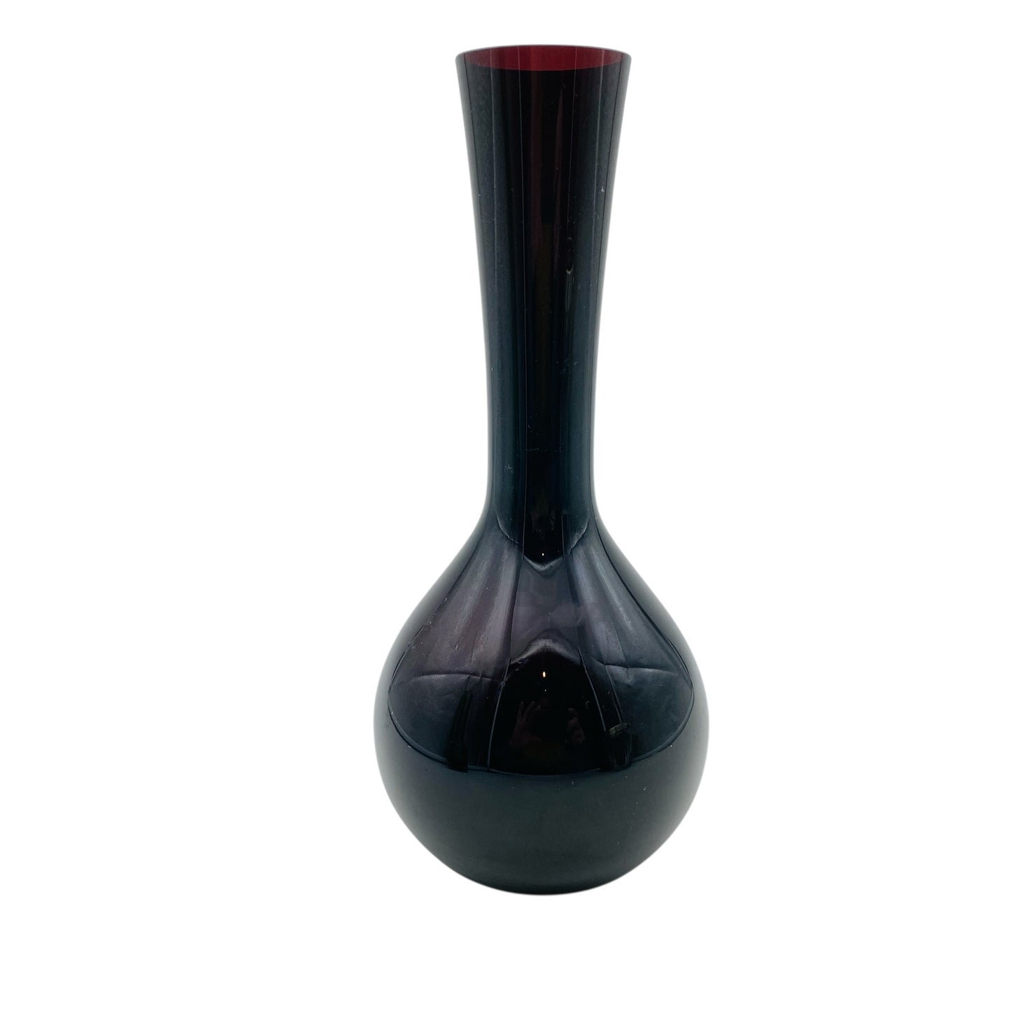 INGRID Glas Vase lila Amethyst 60er 70er Jahre Blumenvase Mid Century Dekoration