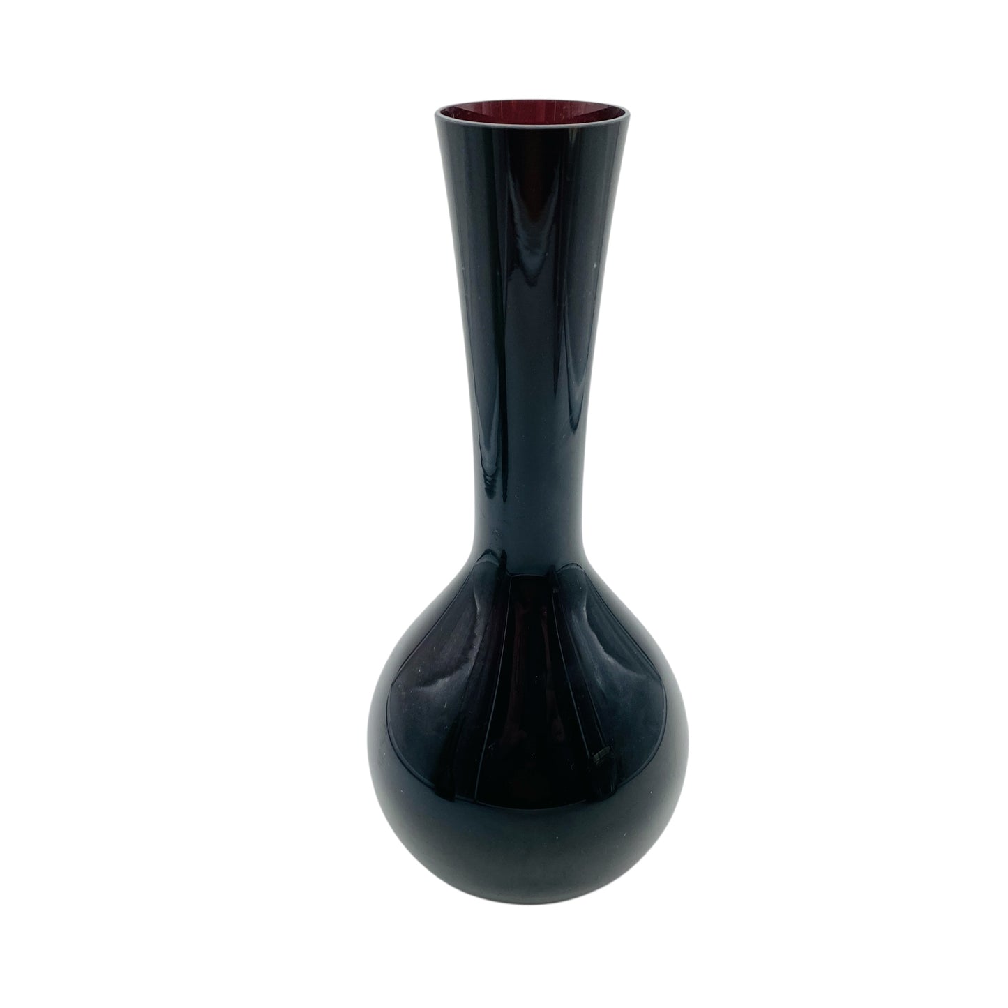 INGRID Glas Vase lila Amethyst 60er 70er Jahre Blumenvase Mid Century Dekoration