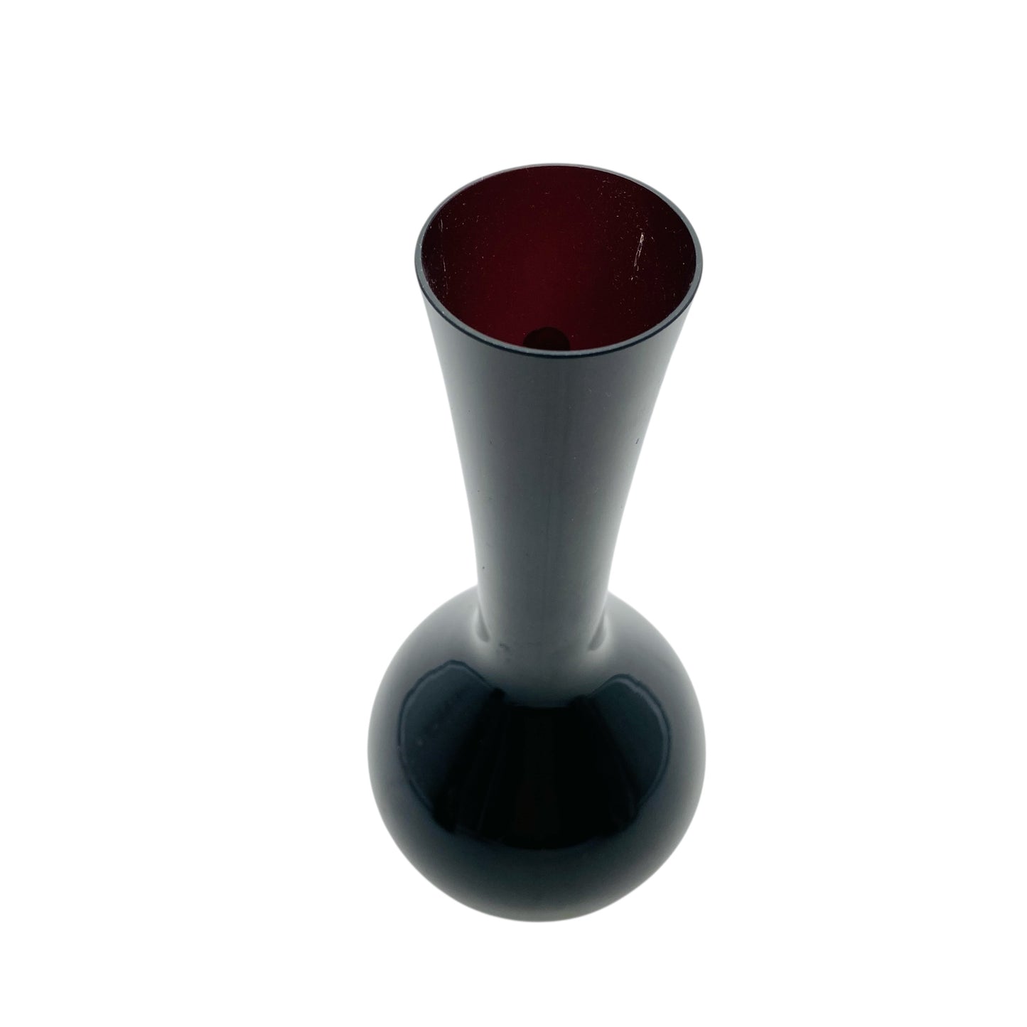 INGRID Glas Vase lila Amethyst 60er 70er Jahre Blumenvase Mid Century Dekoration