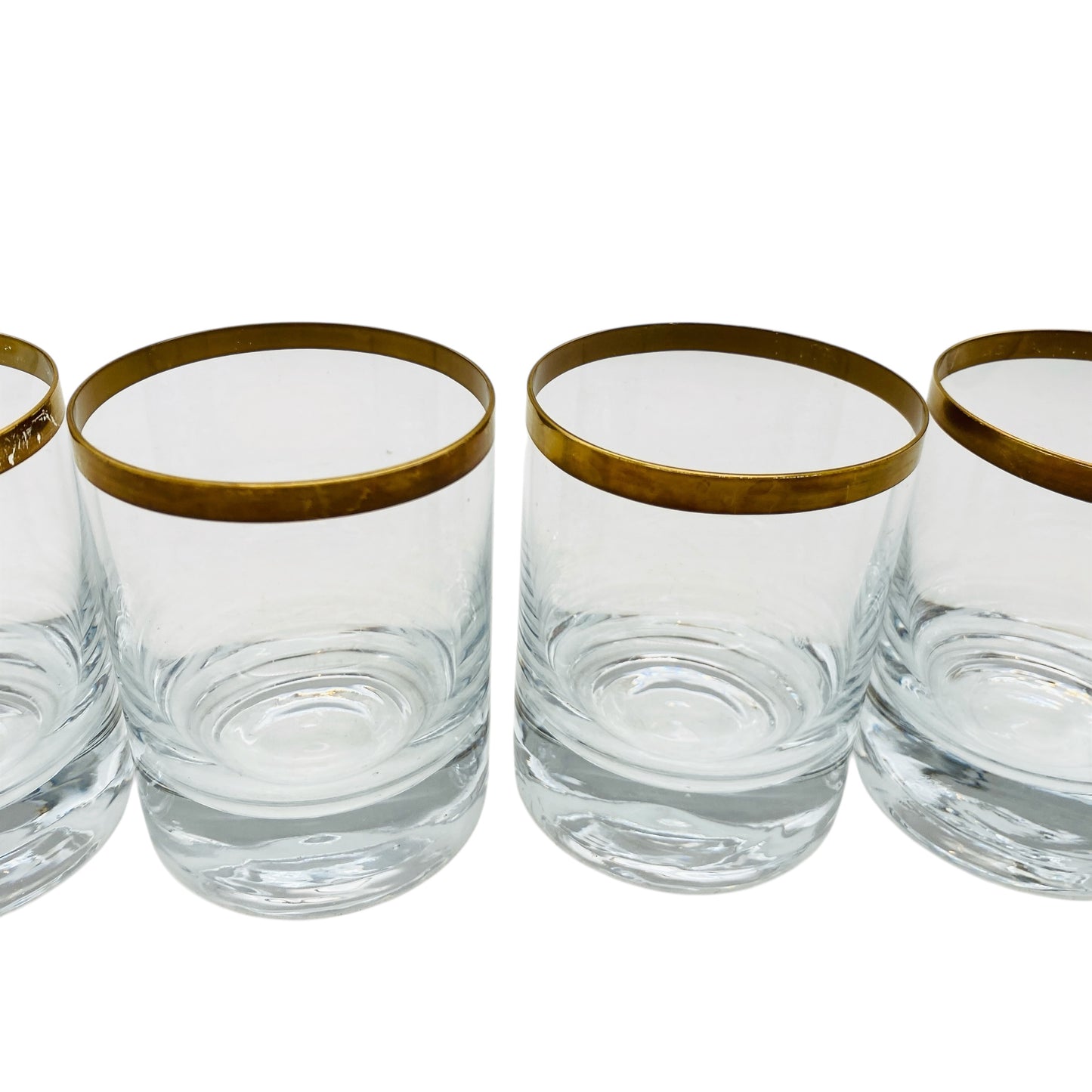 INGRID Goldrand 4er Set Trinkgläser Whiskygläser 70er Vintage Gläser Wassergläser