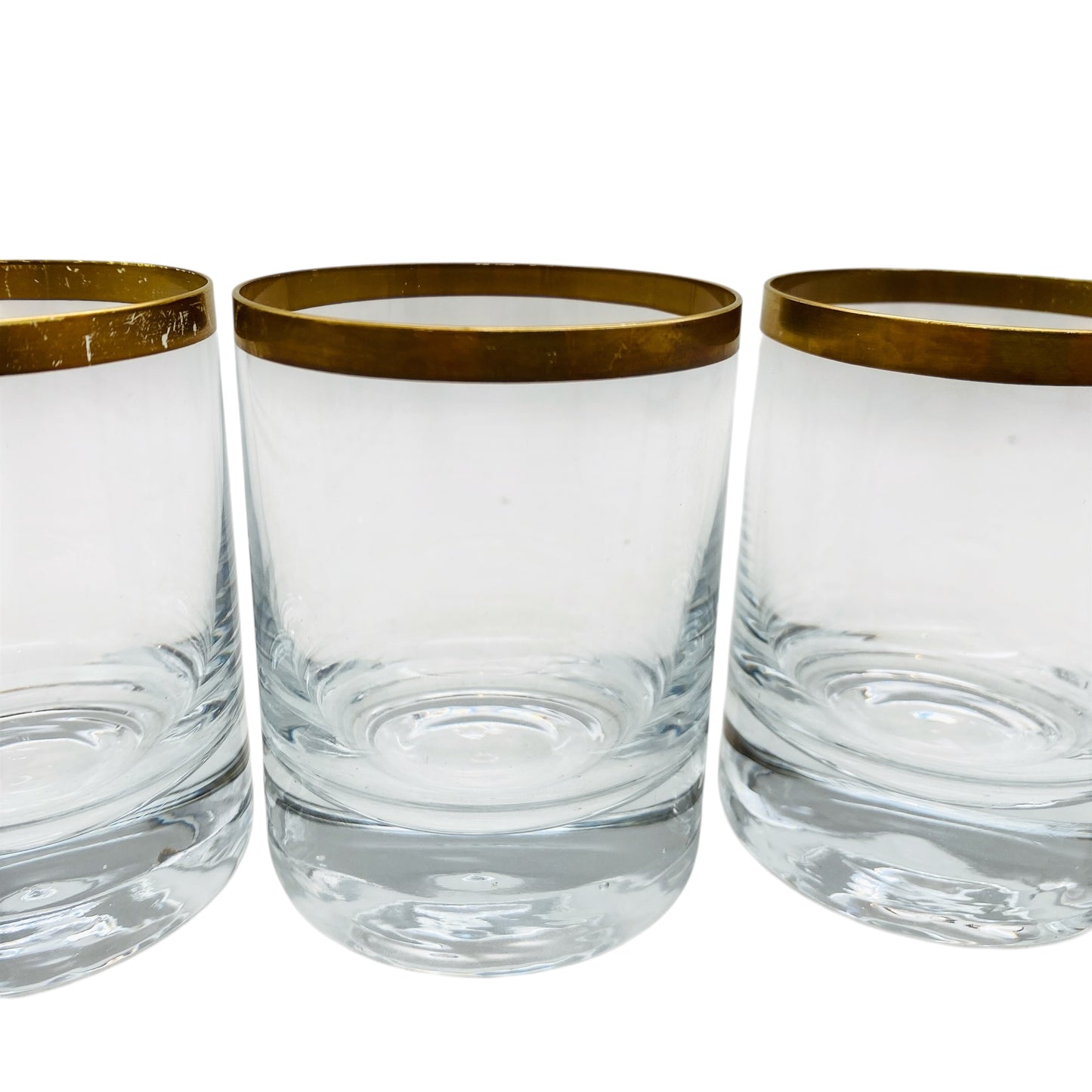 INGRID Goldrand 4er Set Trinkgläser Whiskygläser 70er Vintage Gläser Wassergläser