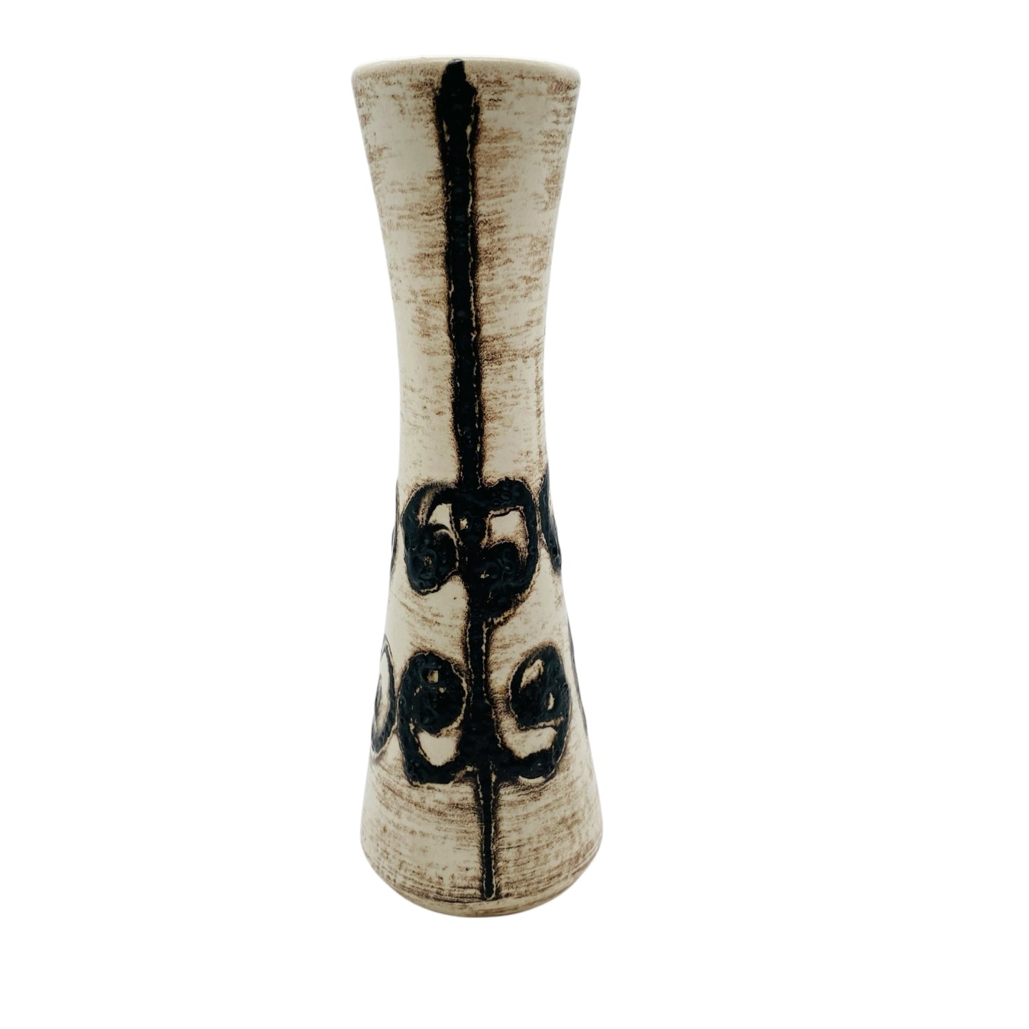 Ilkra Keramik Vase 1035 / 25 Fat Lava beige braun 60er 70er Jahre Mid Century Design