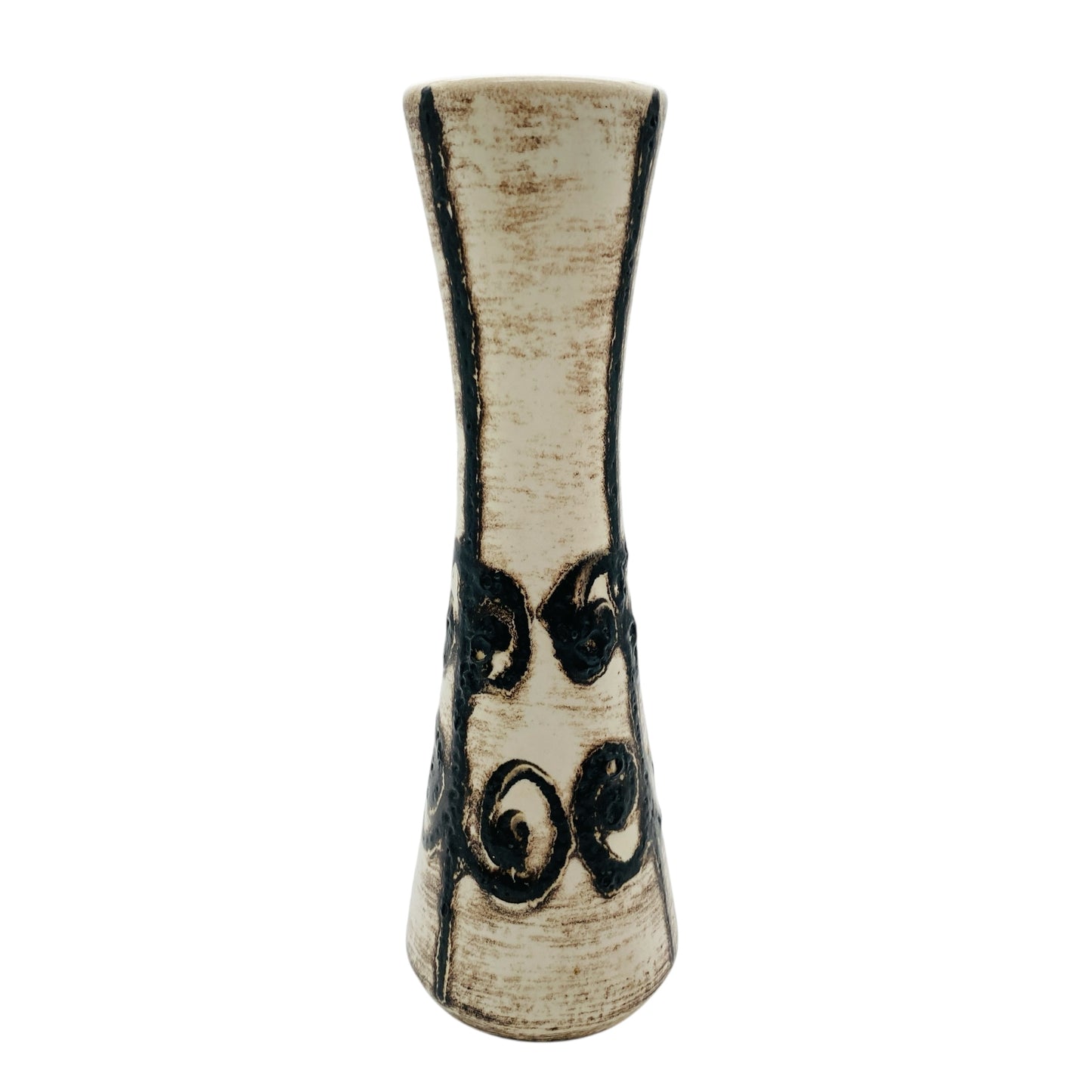 Ilkra Keramik Vase 1035 / 25 Fat Lava beige braun 60er 70er Jahre Mid Century Design