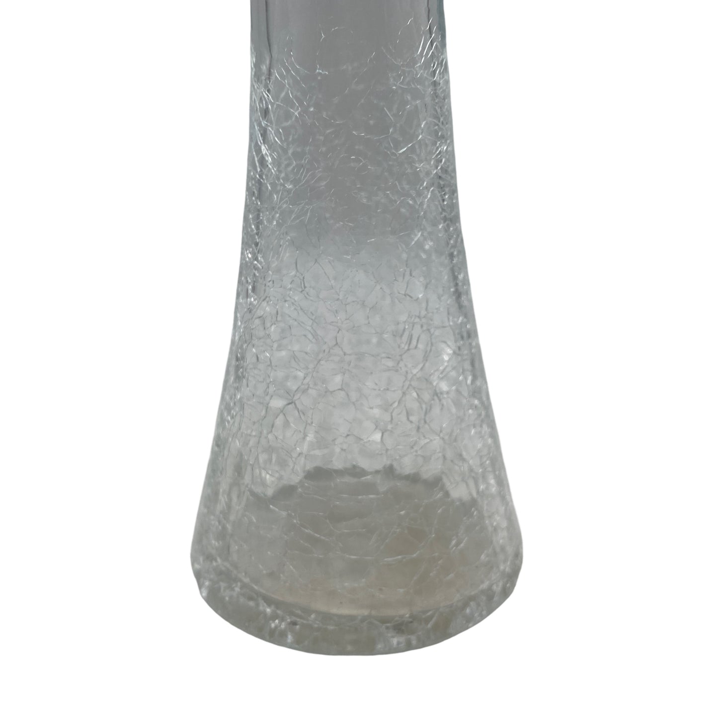 Ingrid Glas Vase Mid Century transparent Craquelle 60er 70er Jahre