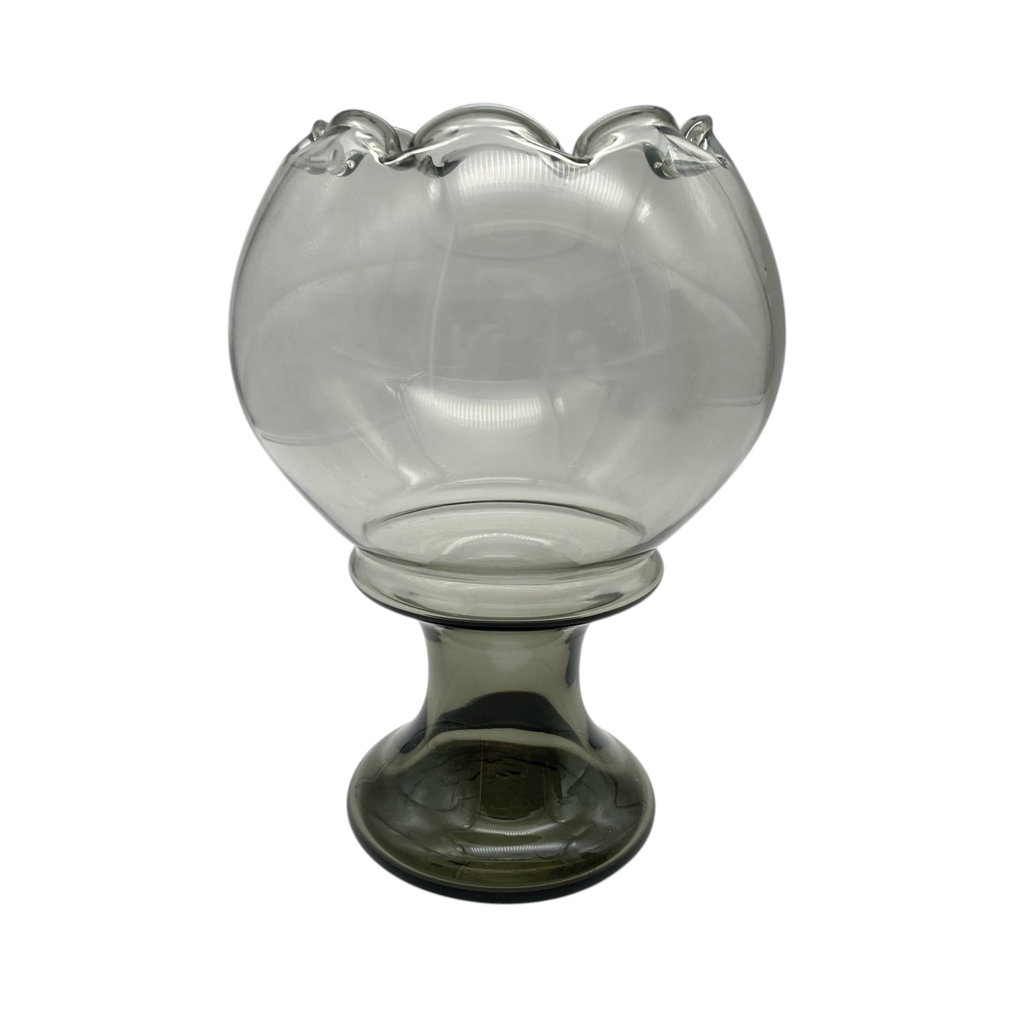 Ingrid Glas Vase Rauchglas 1960er 1970er Dekoration grau