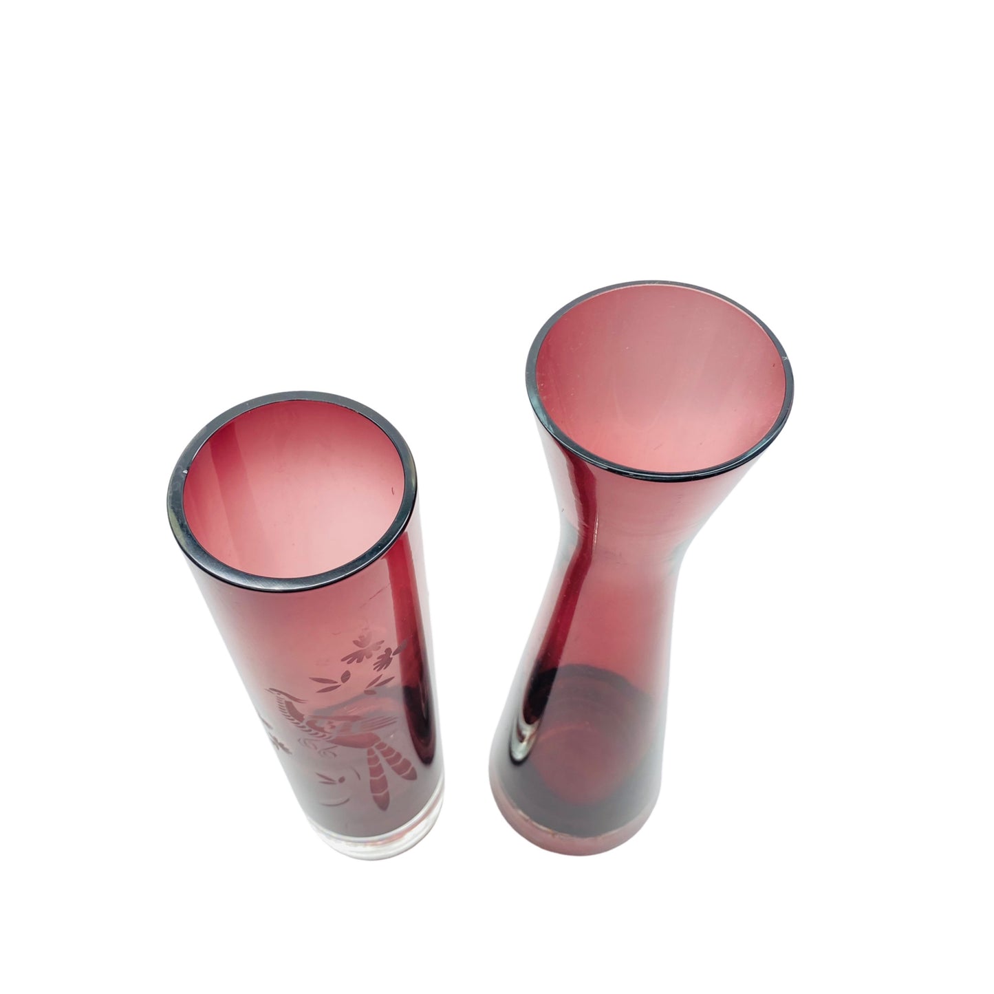 Ingrid Vasen lila Glas Mid Century 60er 70er Vintage Blumenvasen
