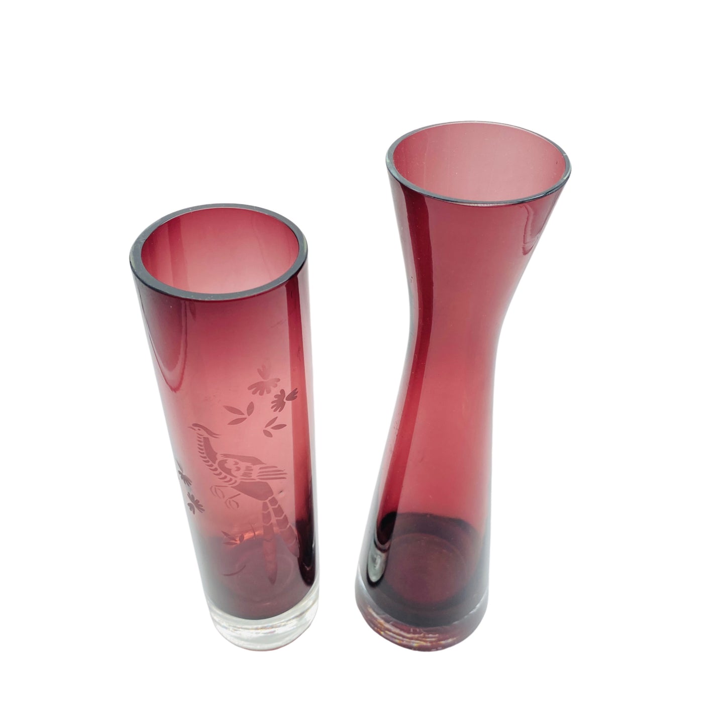 Ingrid Vasen lila Glas Mid Century 60er 70er Vintage Blumenvasen