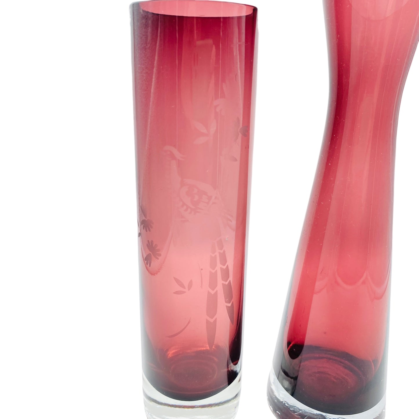 Ingrid Vasen lila Glas Mid Century 60er 70er Vintage Blumenvasen