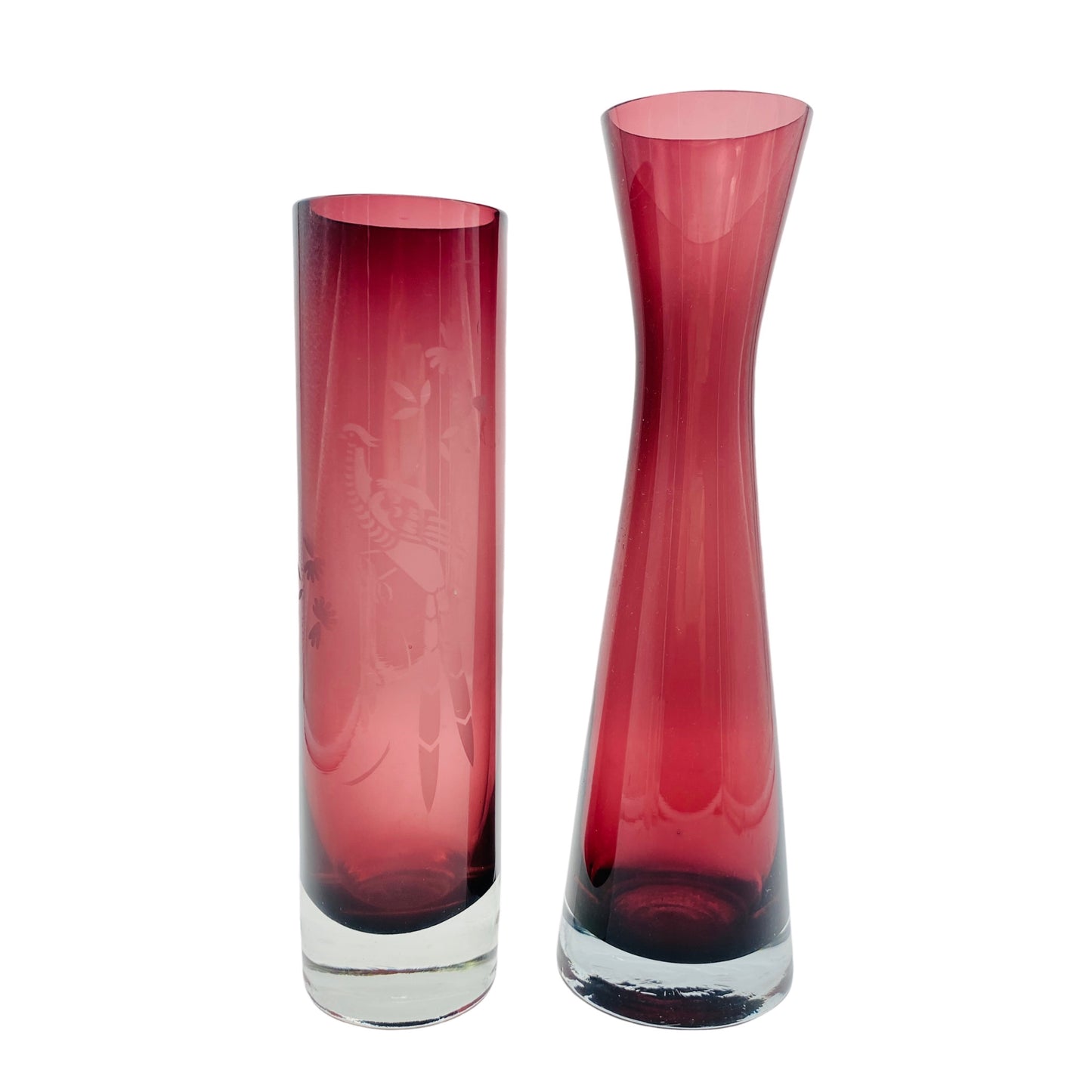 Ingrid Vasen lila Glas Mid Century 60er 70er Vintage Blumenvasen