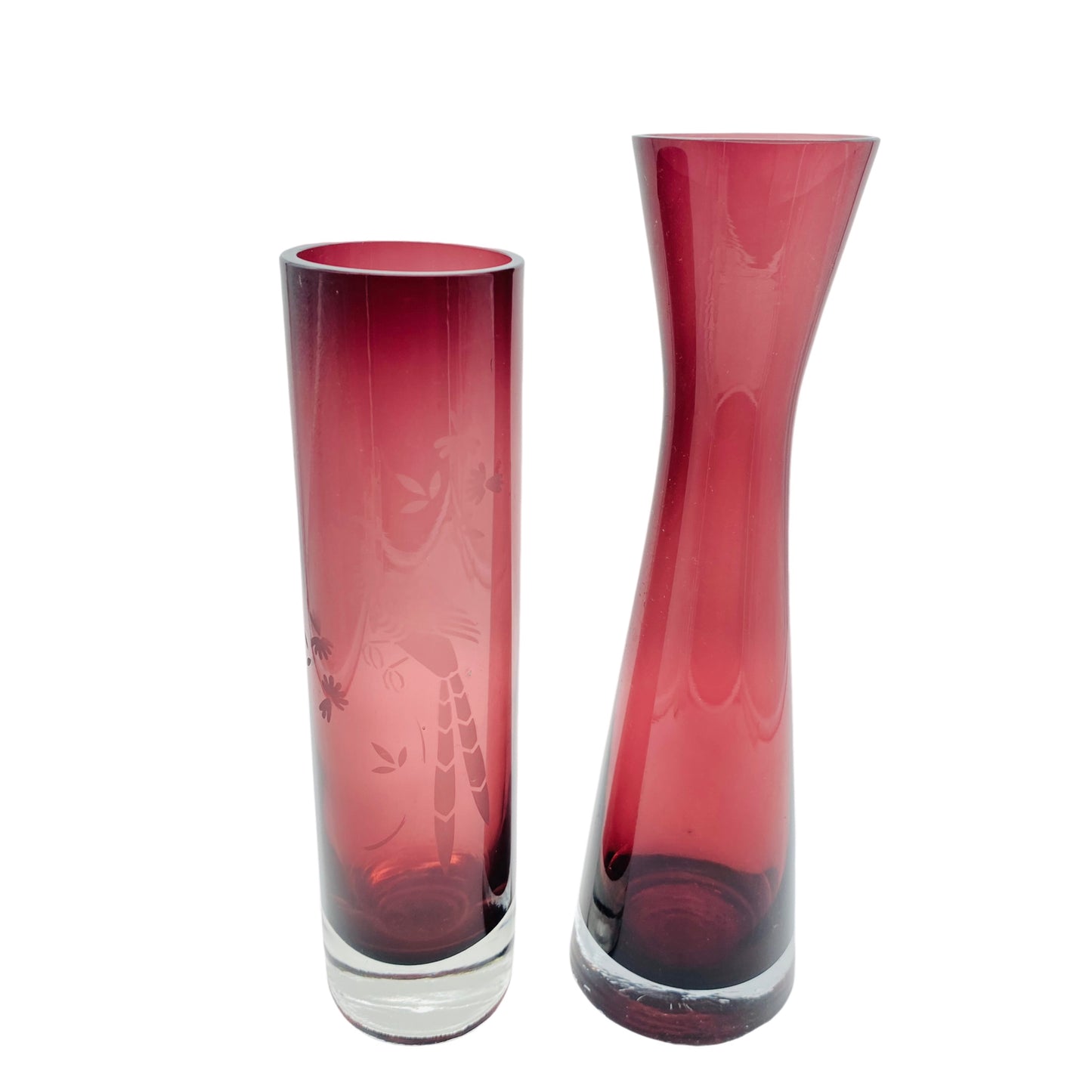 Ingrid Vasen lila Glas Mid Century 60er 70er Vintage Blumenvasen