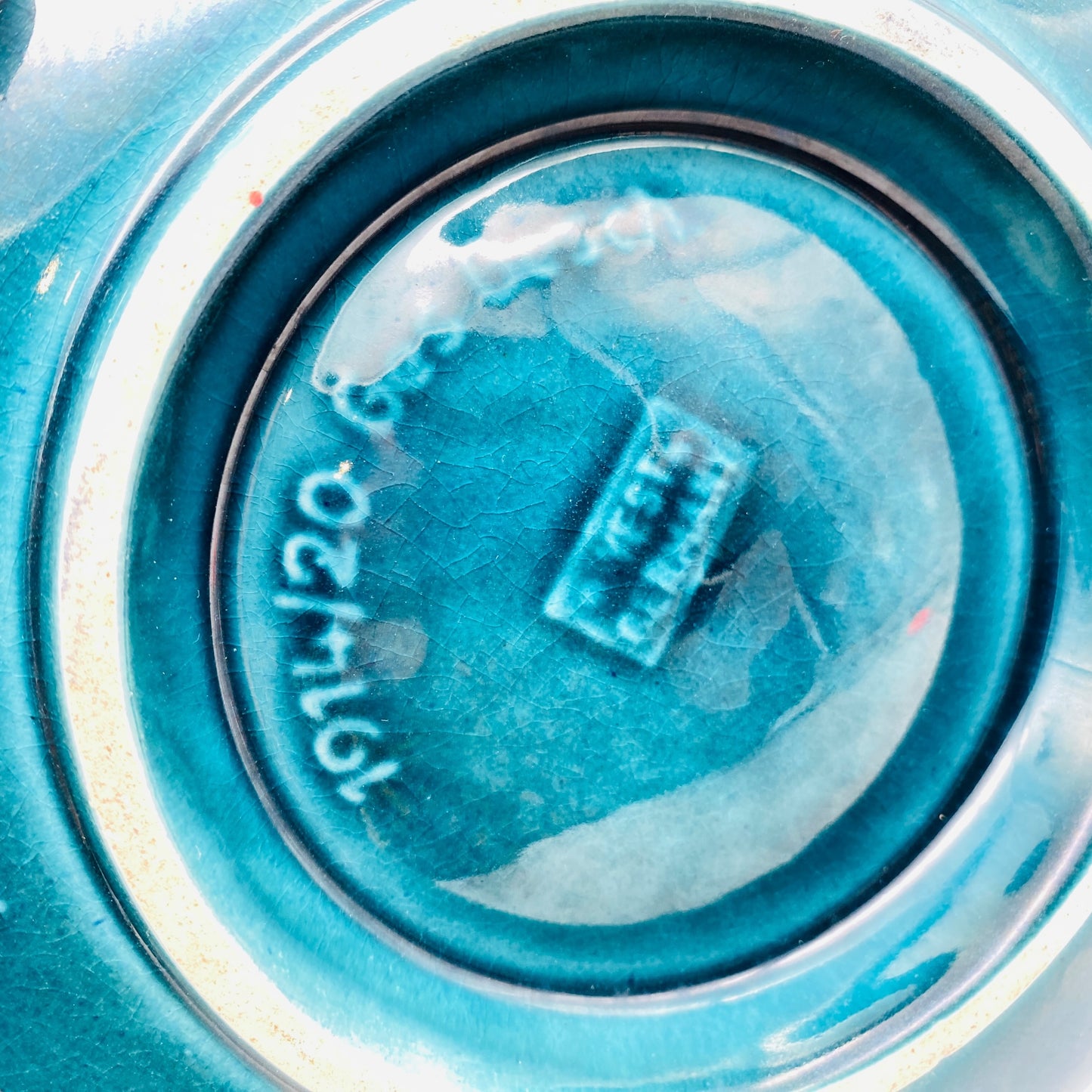 Jasba Keramik Kerzenständer Advent grün D 20 cm 60er 70er Jahre