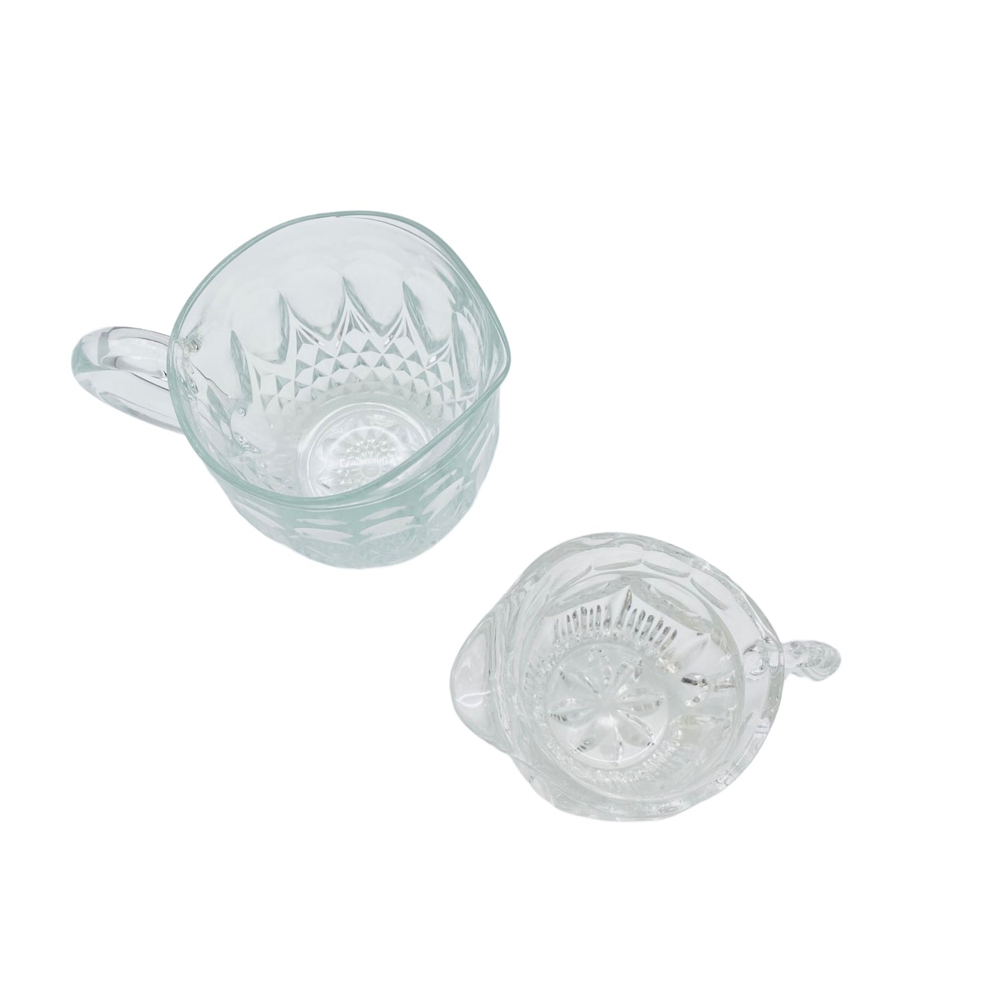 Kännchen Set Bleikristall Glas transparent 70er Jahre Milchkännchen Kanne