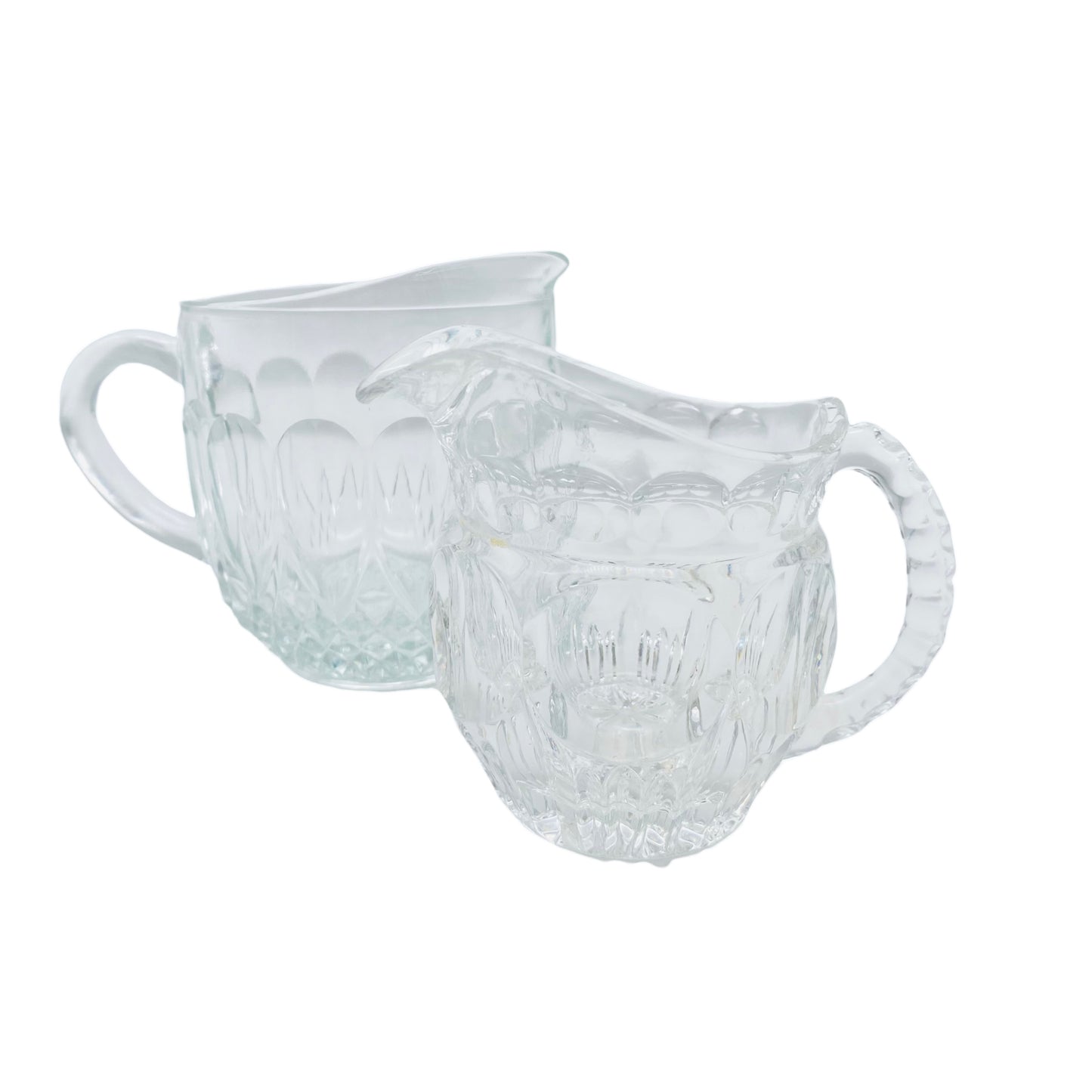 Kännchen Set Bleikristall Glas transparent 70er Jahre Milchkännchen Kanne