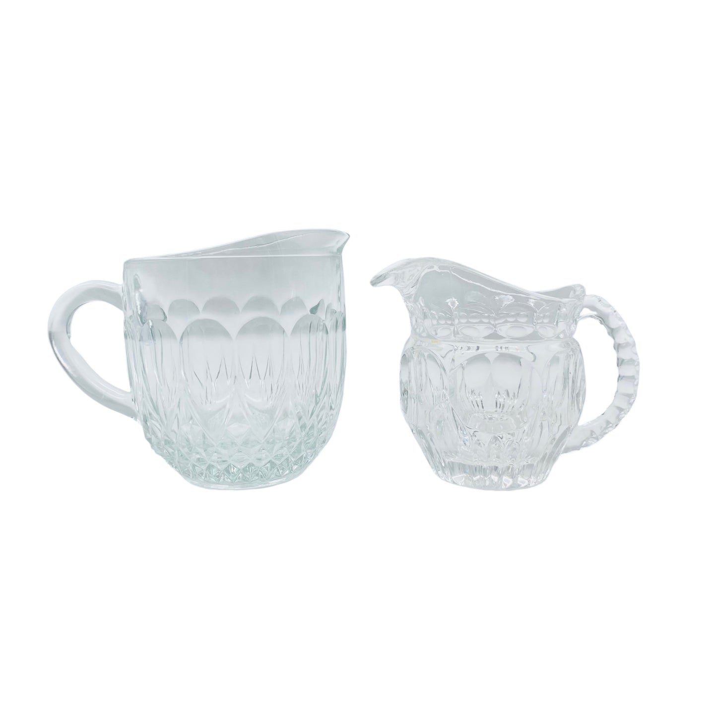 Kännchen Set Bleikristall Glas transparent 70er Jahre Milchkännchen Kanne