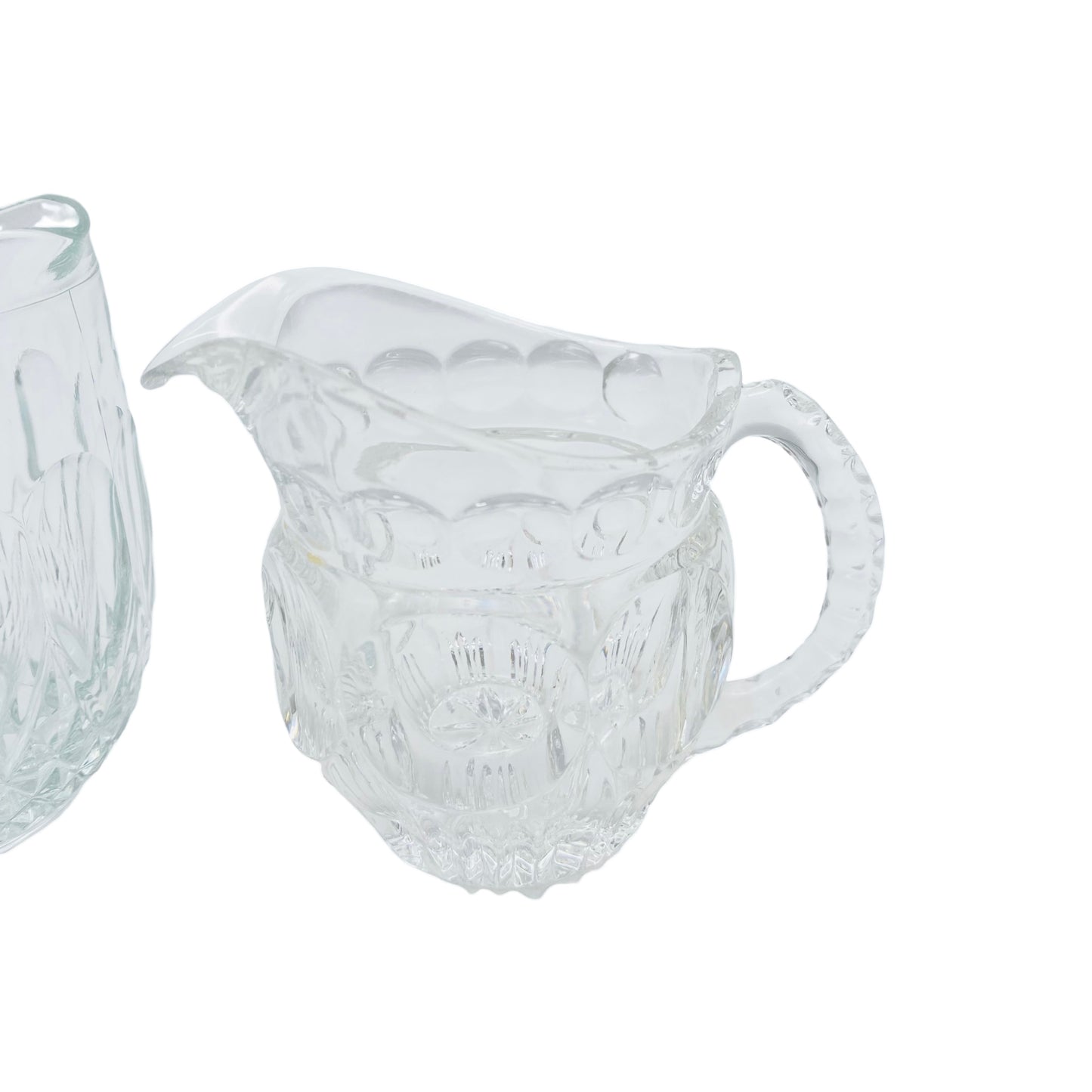 Kännchen Set Bleikristall Glas transparent 70er Jahre Milchkännchen Kanne
