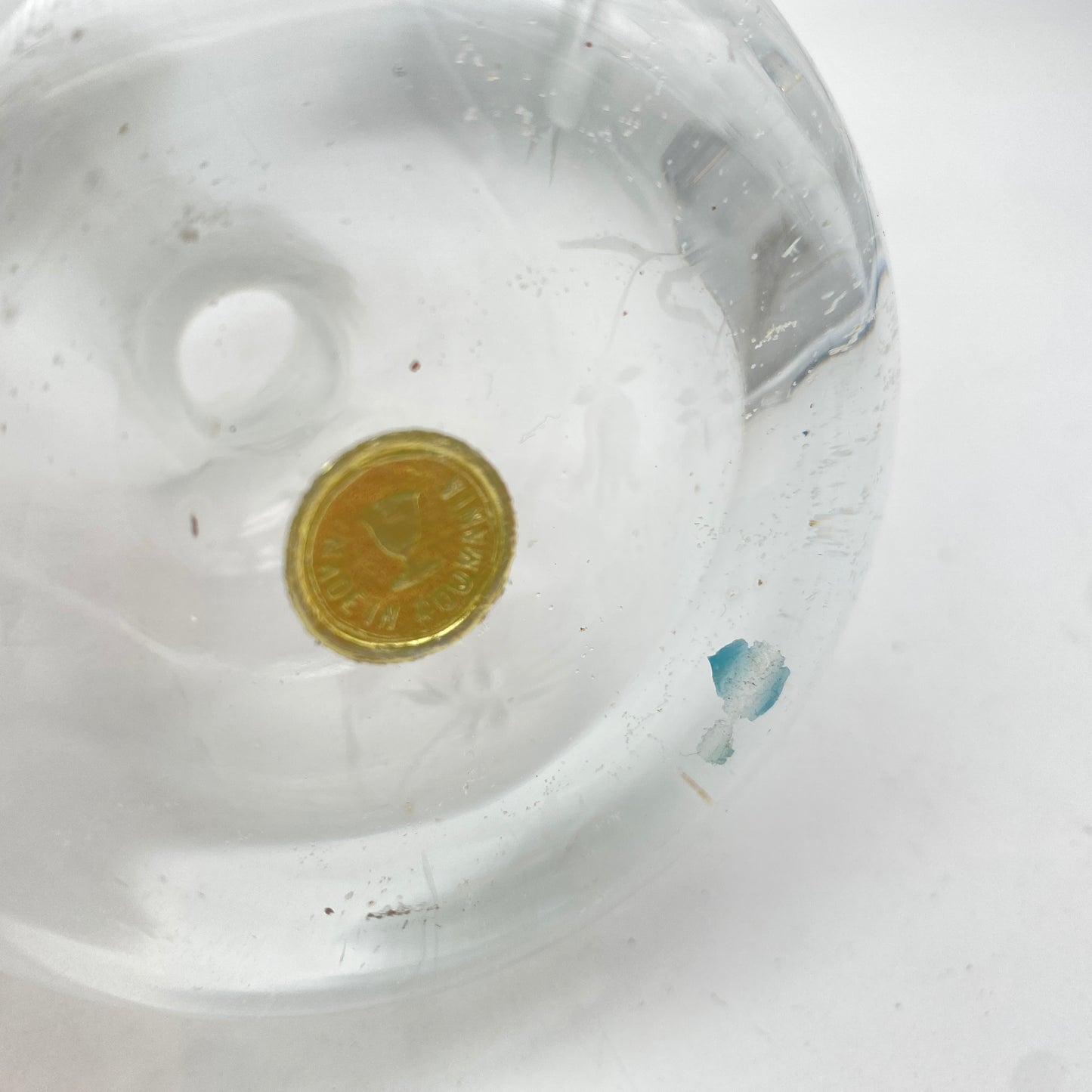 Karaffe Fiole Flasche Glas beschliffen Vintage 60er 70er Romänien