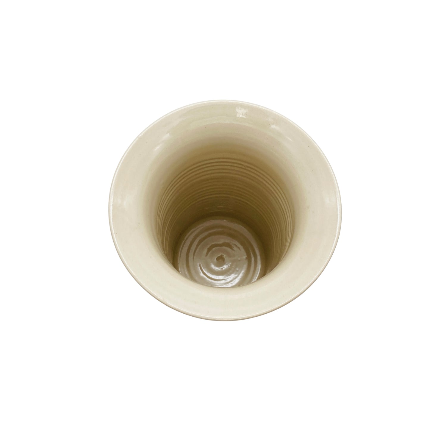 Keramikvase bemalt mit Tuplen grün rot Vintage 80er Jahre signiert