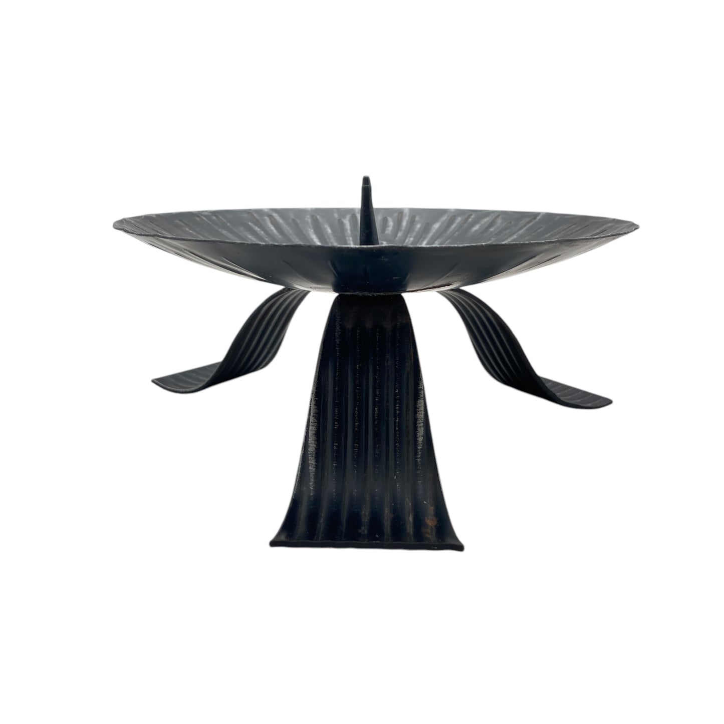 Kerzenständer Eisen für Stumpenkerzen grau schwarz Metall 70er Jahre