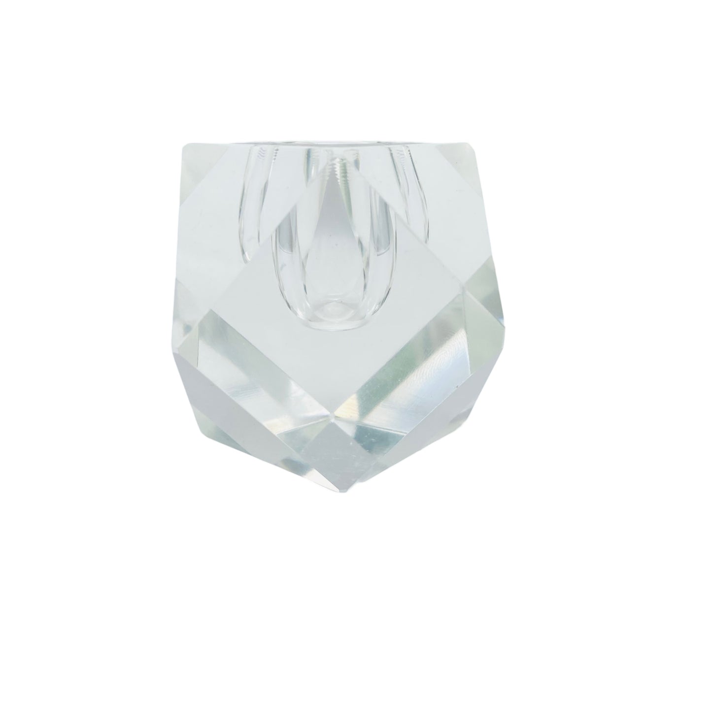 Kerzenständer Glas Facettenschliff Vintage Kerzenhalter