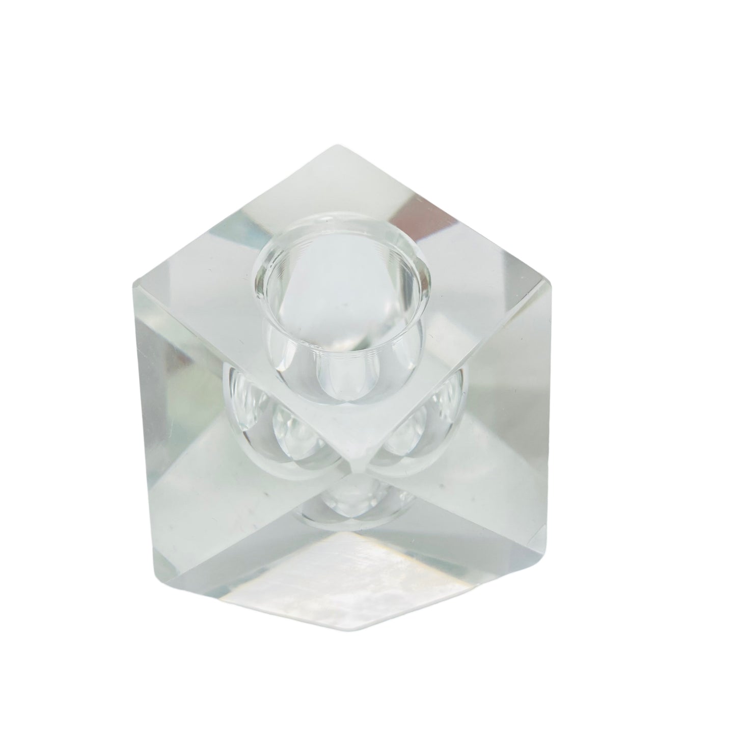 Kerzenständer Glas Facettenschliff Vintage Kerzenhalter