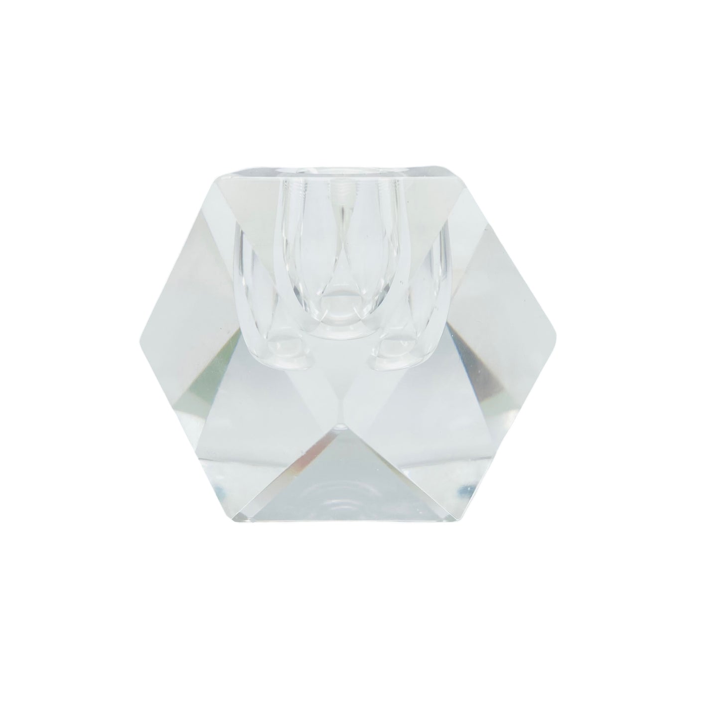Kerzenständer Glas Facettenschliff Vintage Kerzenhalter