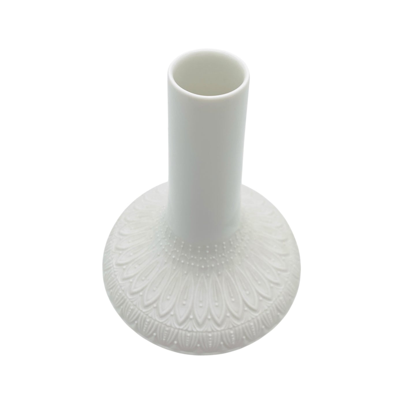 Krautheim & Adelberg K&A Porzellan weiß matt Bisquit Vase mit Dekor 60er 70er Jahre