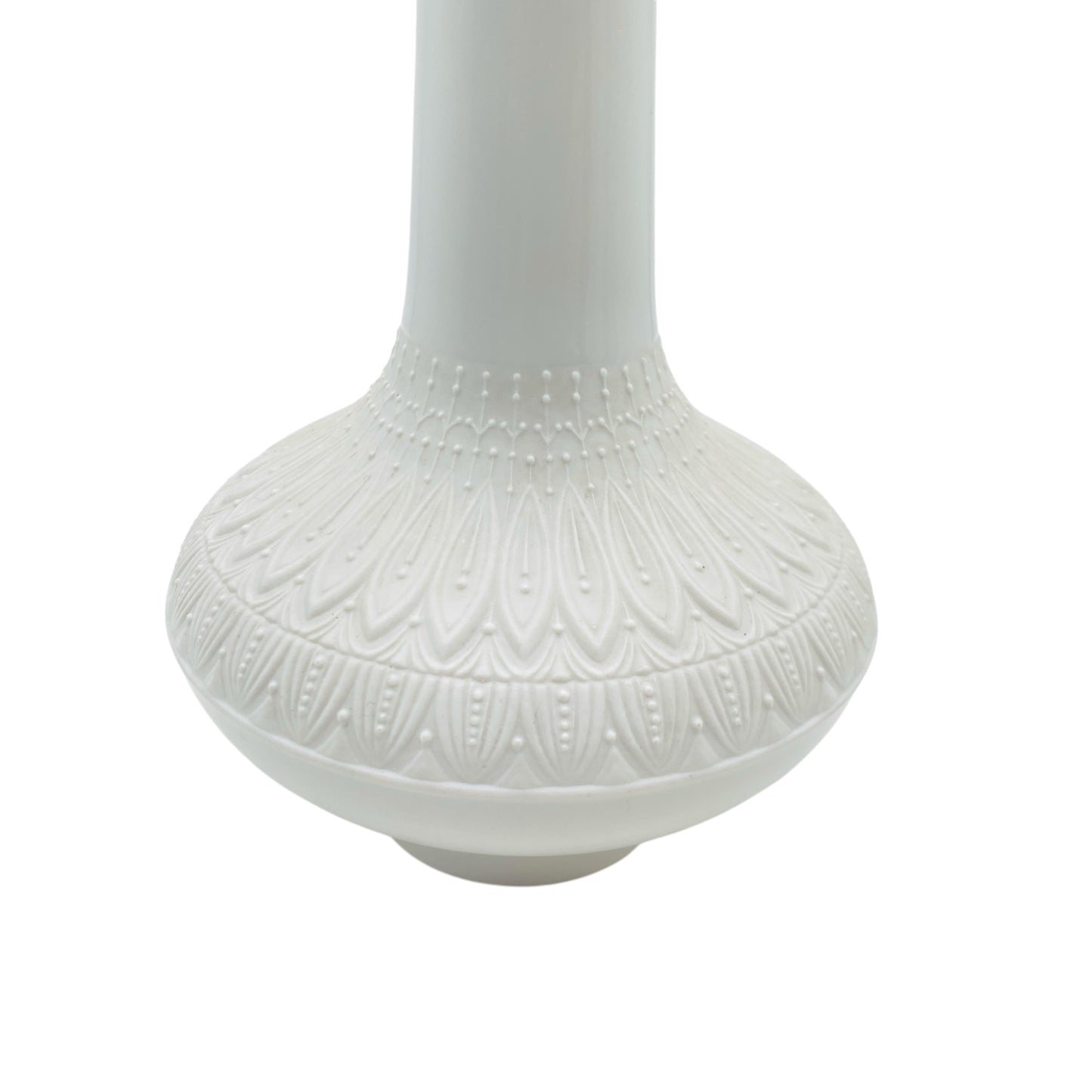 Krautheim & Adelberg K&A Porzellan weiß matt Bisquit Vase mit Dekor 60er 70er Jahre