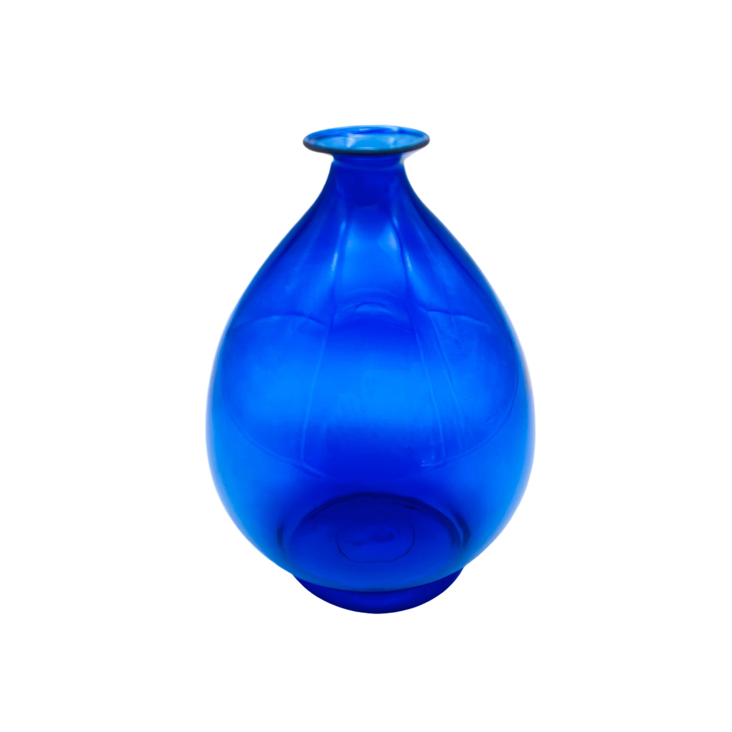 LAUSCHA Glasvase DDR GDR Glas blau 60er 70er Jahre bauchig