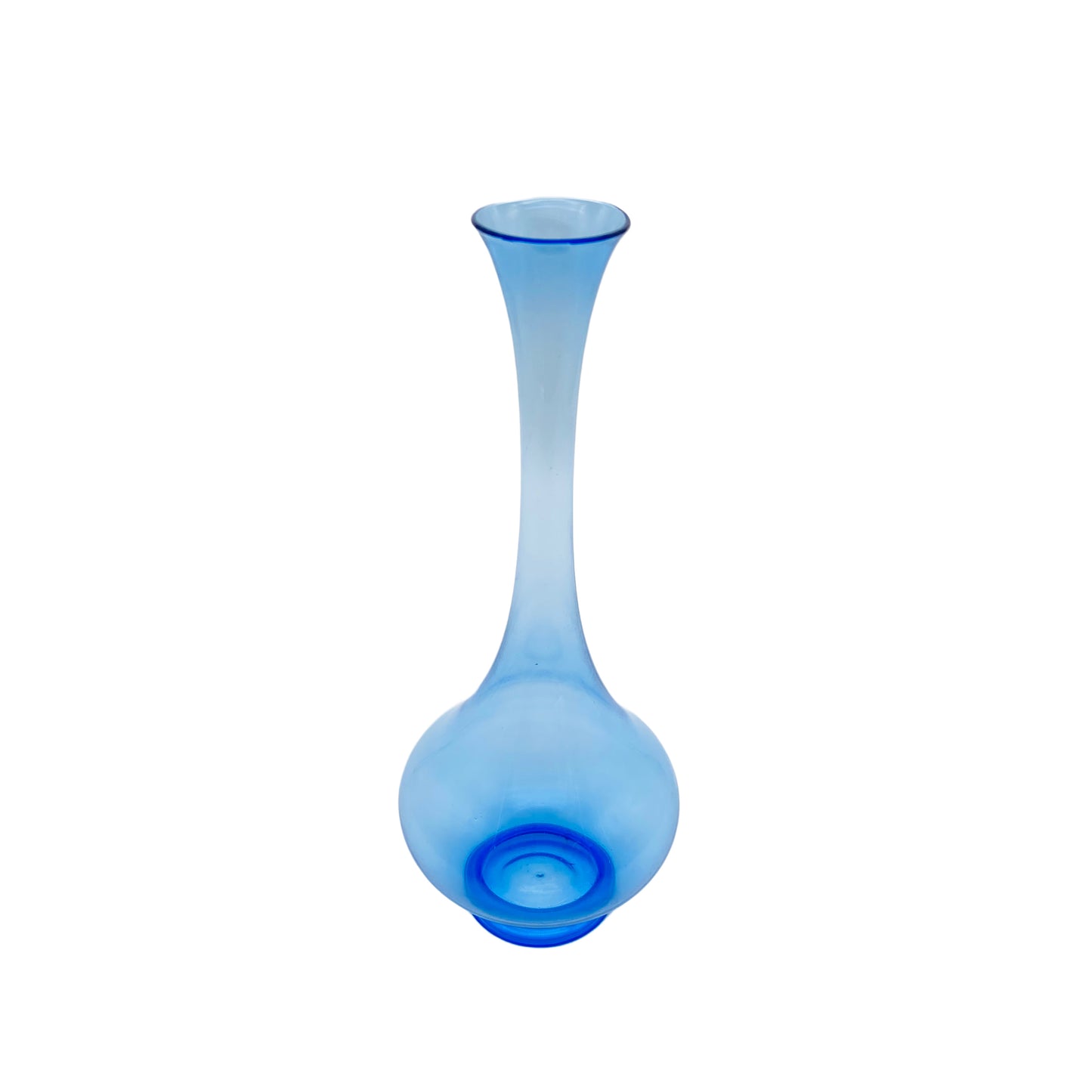LAUSCHA Glasvase blau Thüringen 50er 60er Mid Century Lounge Vase Glas