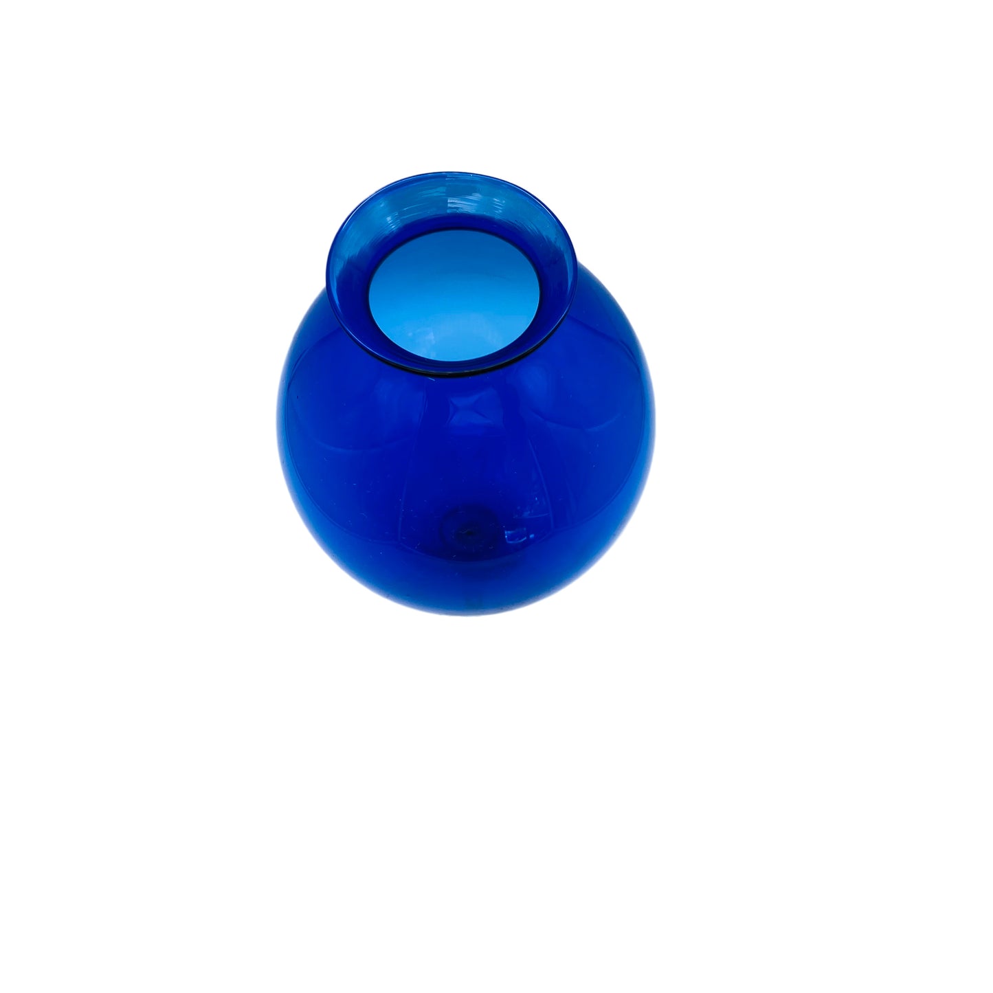 LAUSCHA Pokalvase Stielvase blau transparent GDR DDR Thüringen 60er 70er Jahre