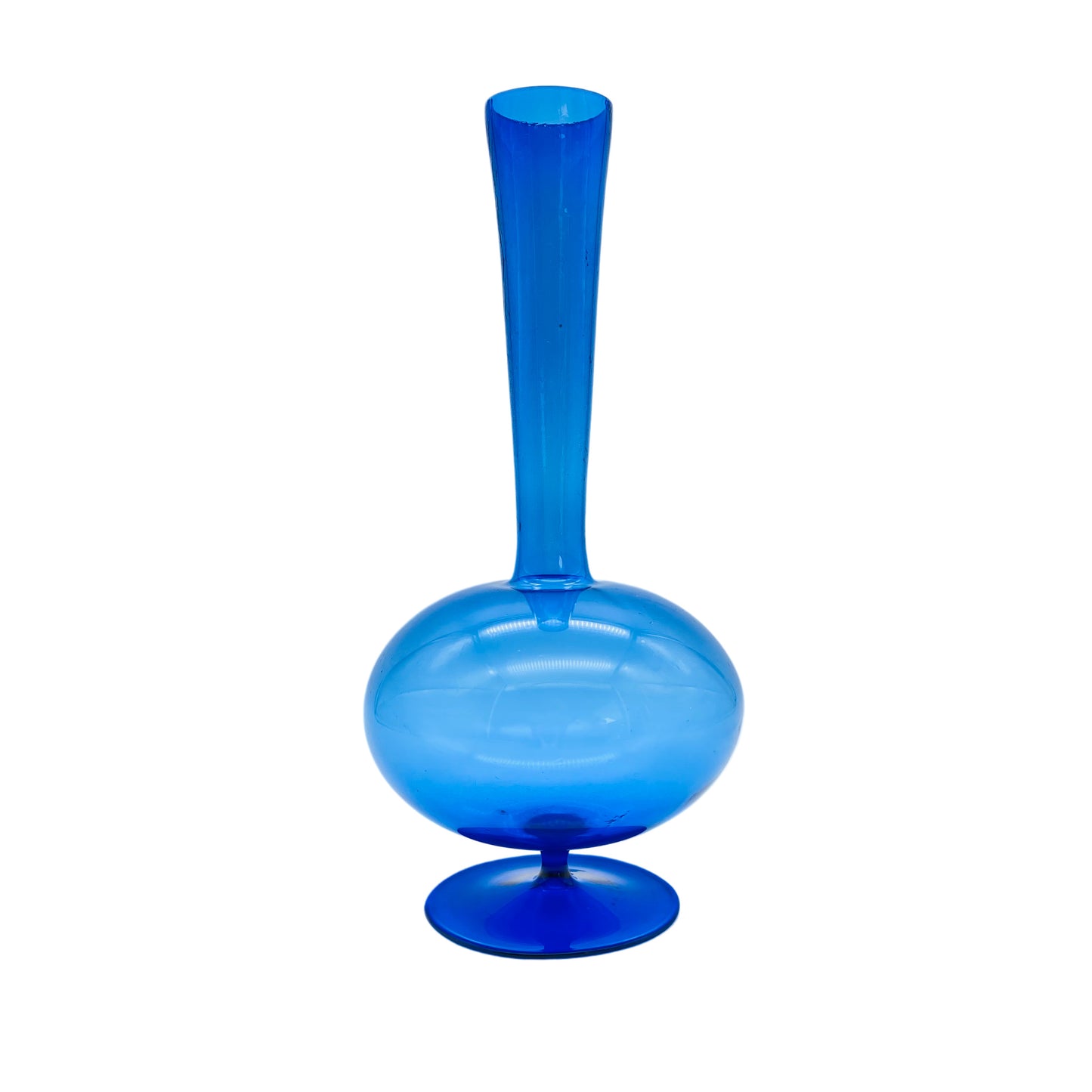 LAUSCHA Vase 60er Jahre MID Century Lounge blau Glas