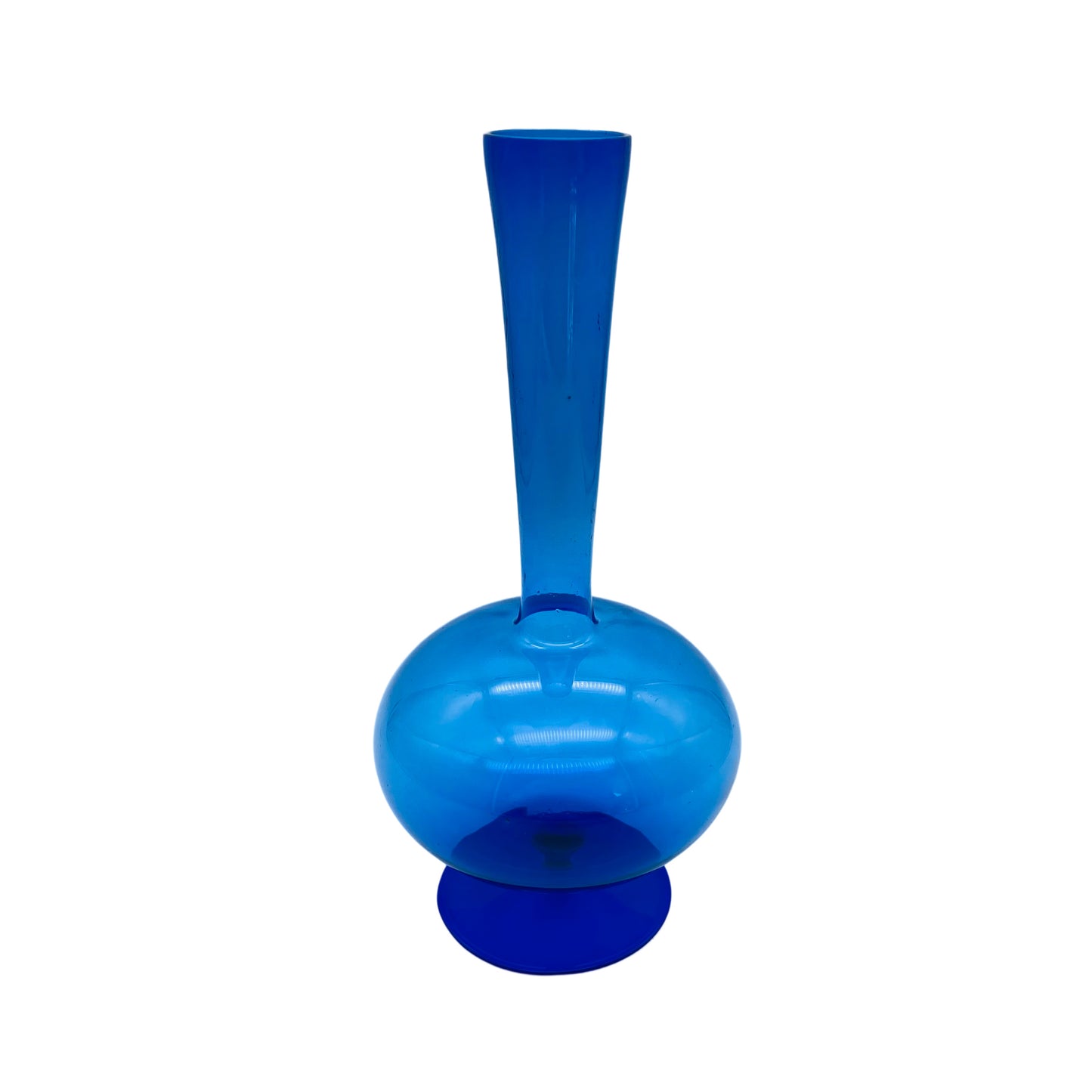 LAUSCHA Vase 60er Jahre MID Century Lounge blau Glas