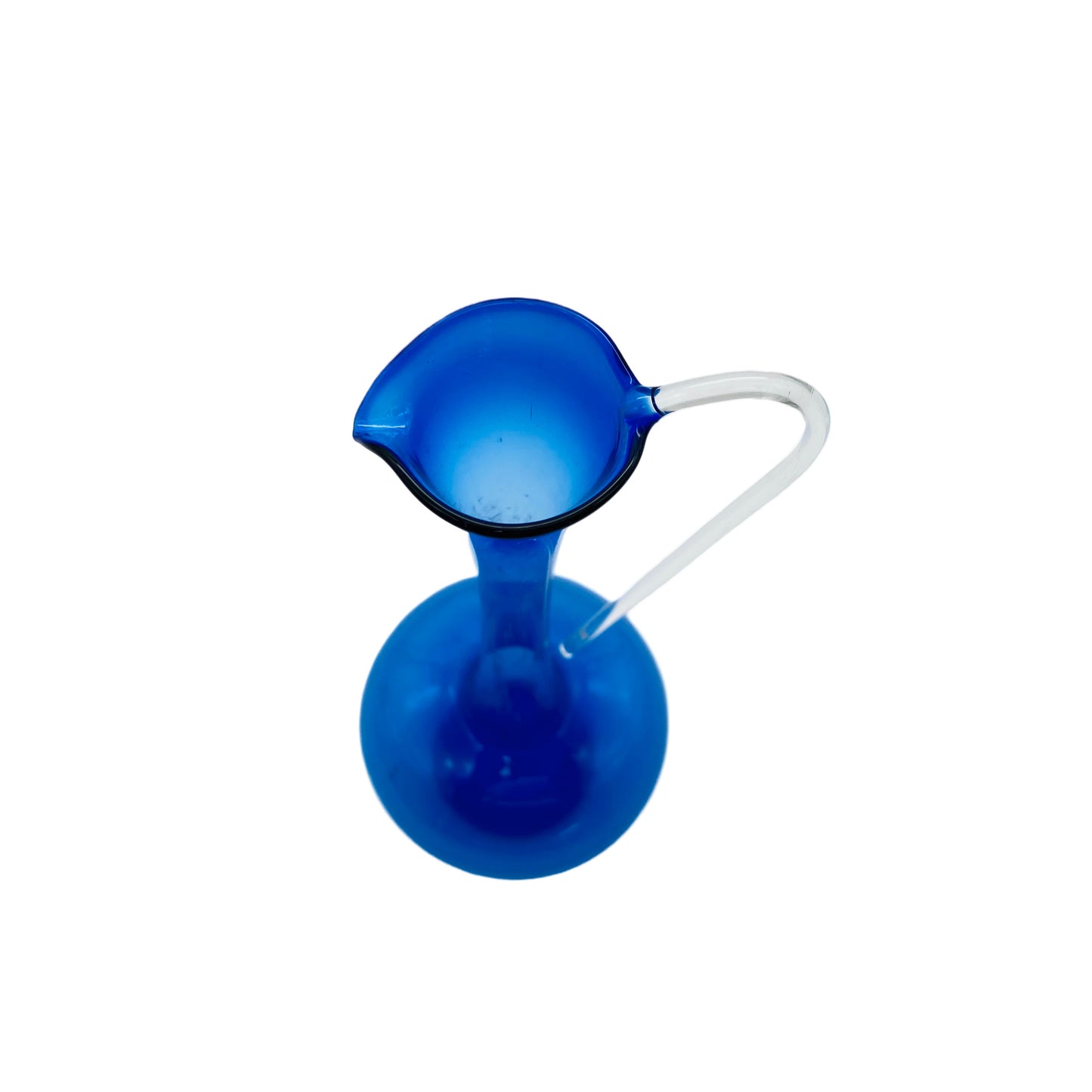 LAUSCHA Vase Henkelvase blau 60er 70er Jahre Thüringen Glas