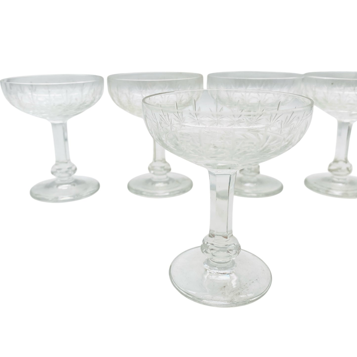 Likörgläser beschliffen Sterne Mid Century Gläser transparent 50er 60er Jahre Vintage Design