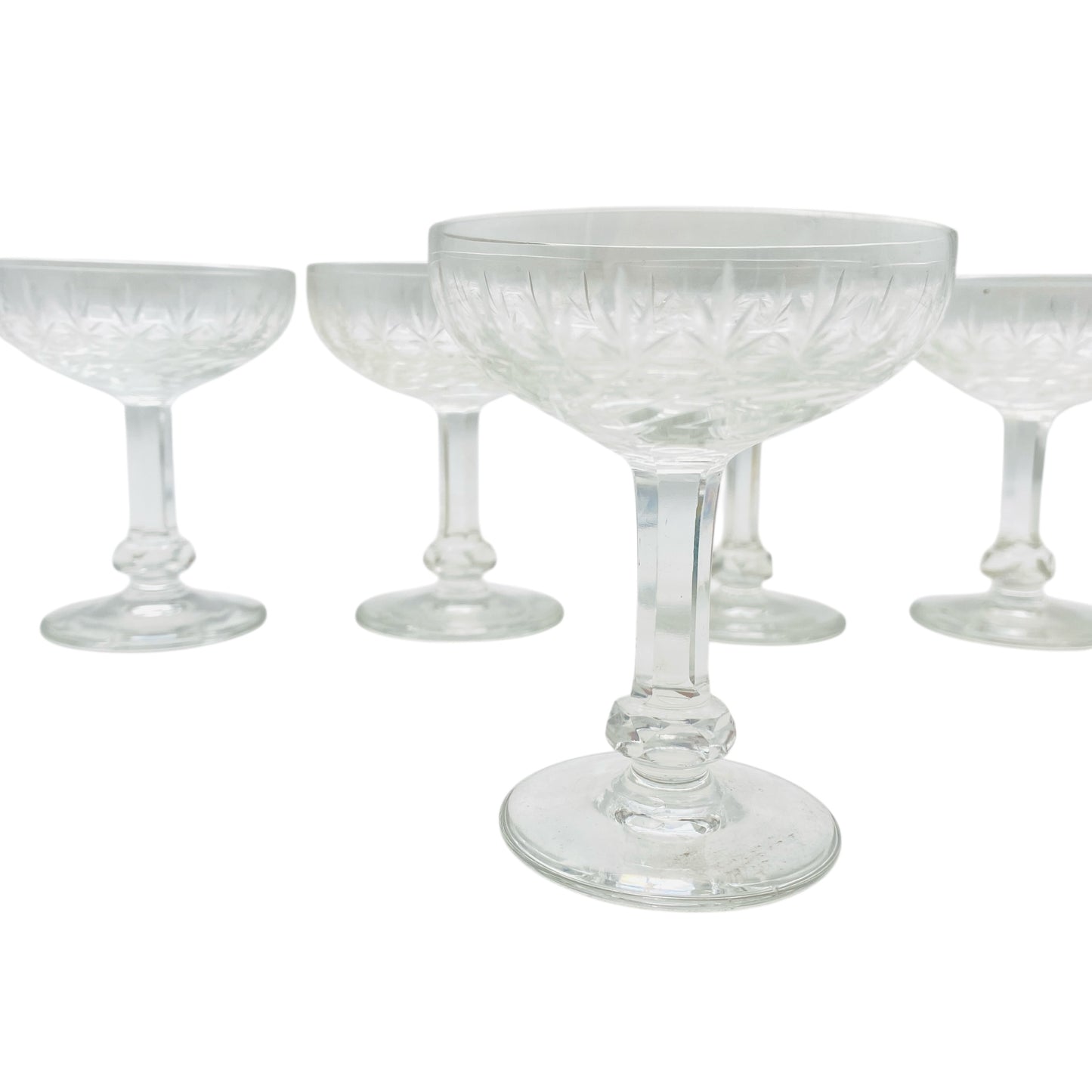 Likörgläser beschliffen Sterne Mid Century Gläser transparent 50er 60er Jahre Vintage Design