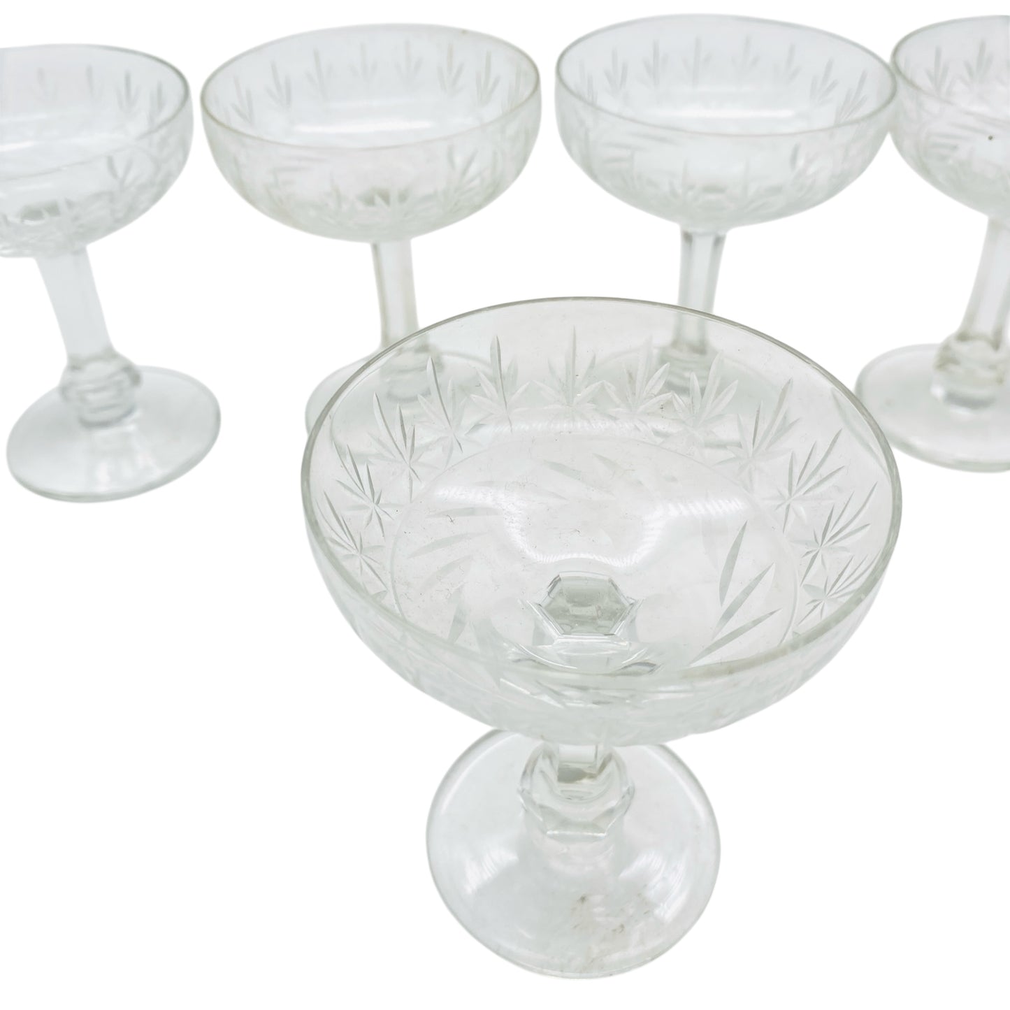 Likörgläser beschliffen Sterne Mid Century Gläser transparent 50er 60er Jahre Vintage Design