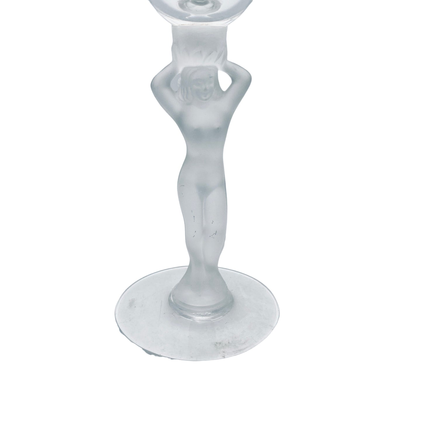 Likörglas Art Deco Stiel Wasser tragende Frau Vintage Glas