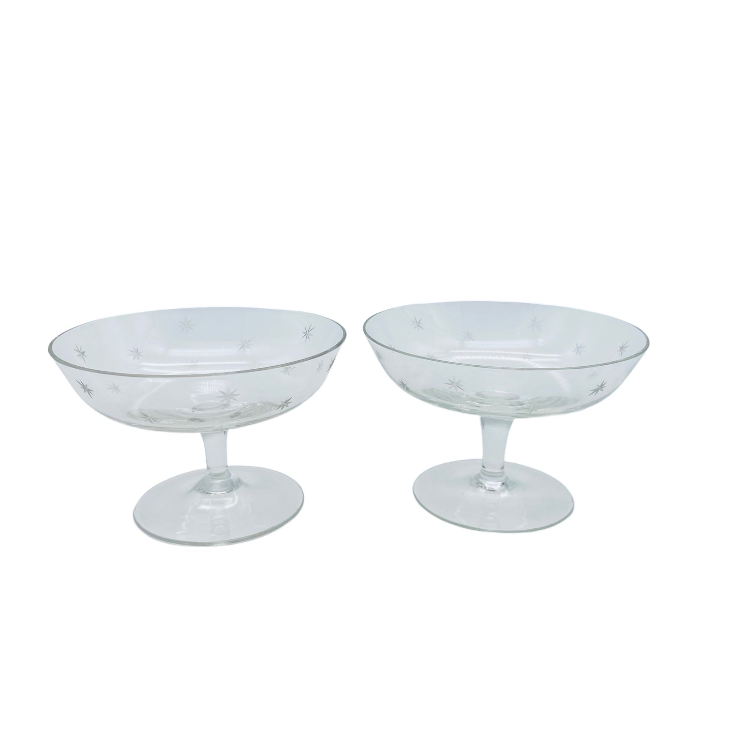 Likörschalen Set Gläser beschliffen Sterne 50er 60er Jahre Mid Century