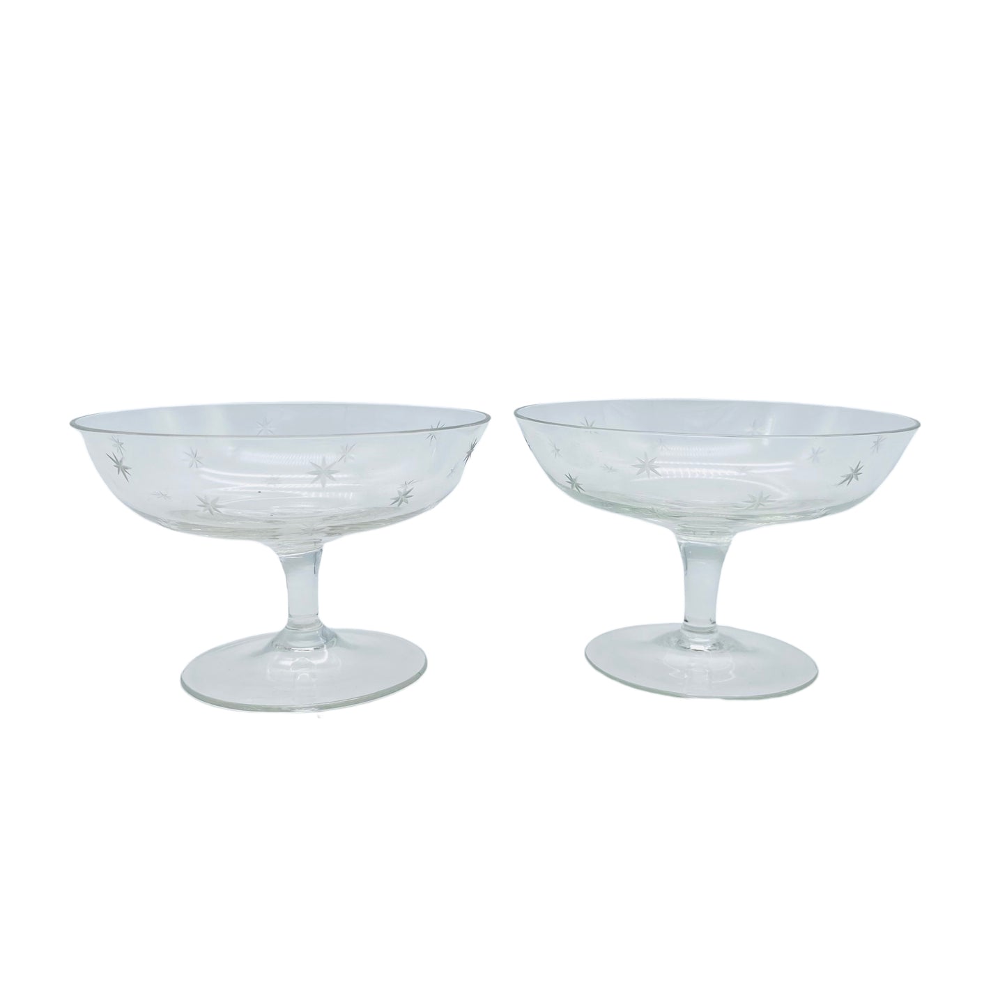 Likörschalen Set Gläser beschliffen Sterne 50er 60er Jahre Mid Century