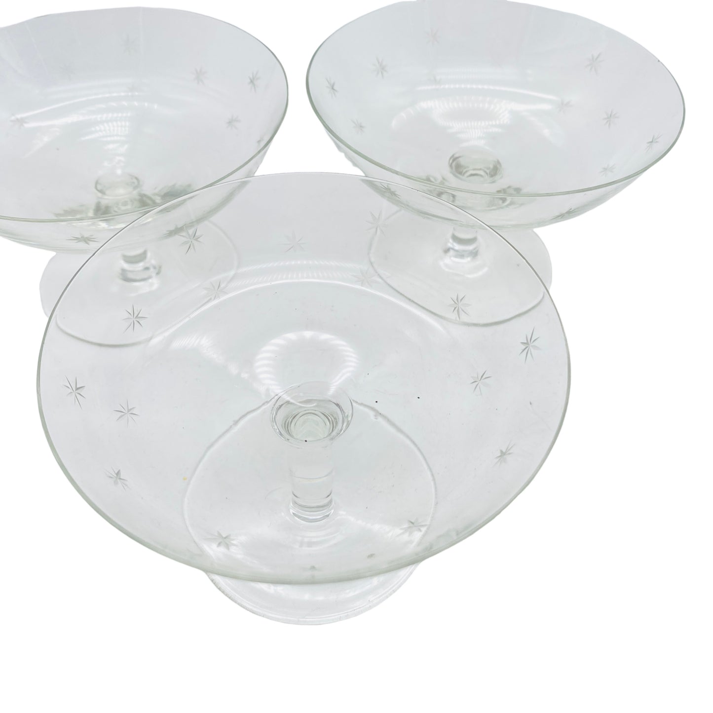 Likörschalen beschliffen Sterne 50er 60er Mid Century Gläser Glas