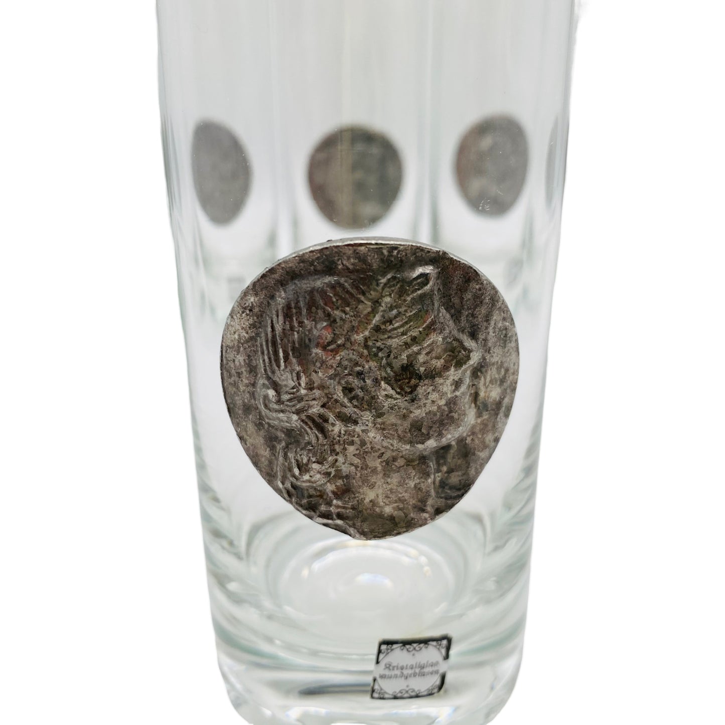 Longdrinkgläser 6er Set mit Zinn Münze römische Kaiser Vintage Gläser