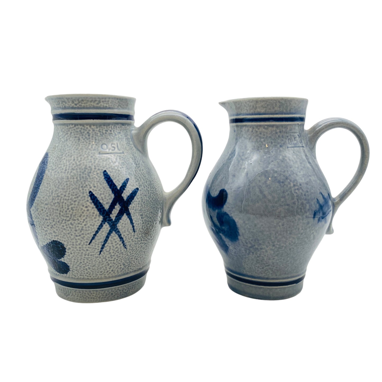 Marzi & Remy / Gerzit Krug Set Keramik grau blau 70er 80er Jahre Vase