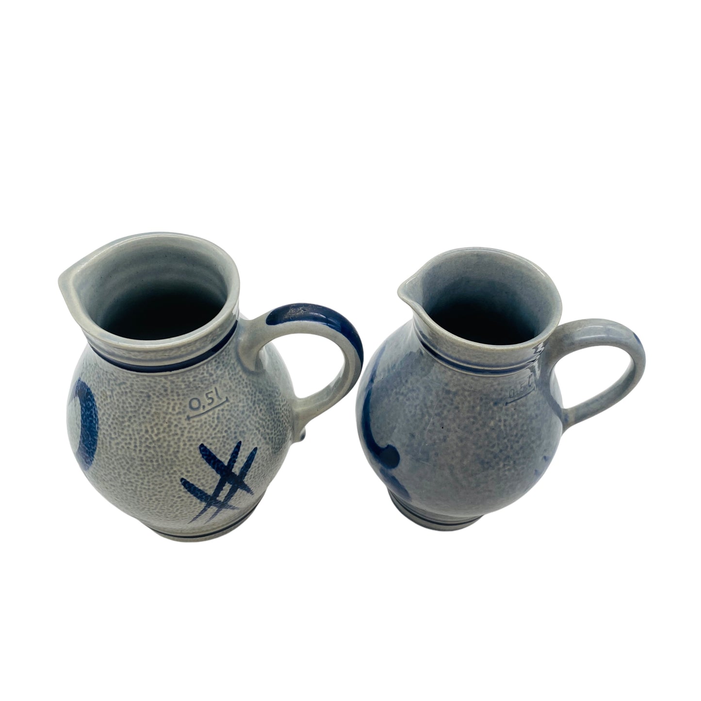 Marzi & Remy / Gerzit Krug Set Keramik grau blau 70er 80er Jahre Vase