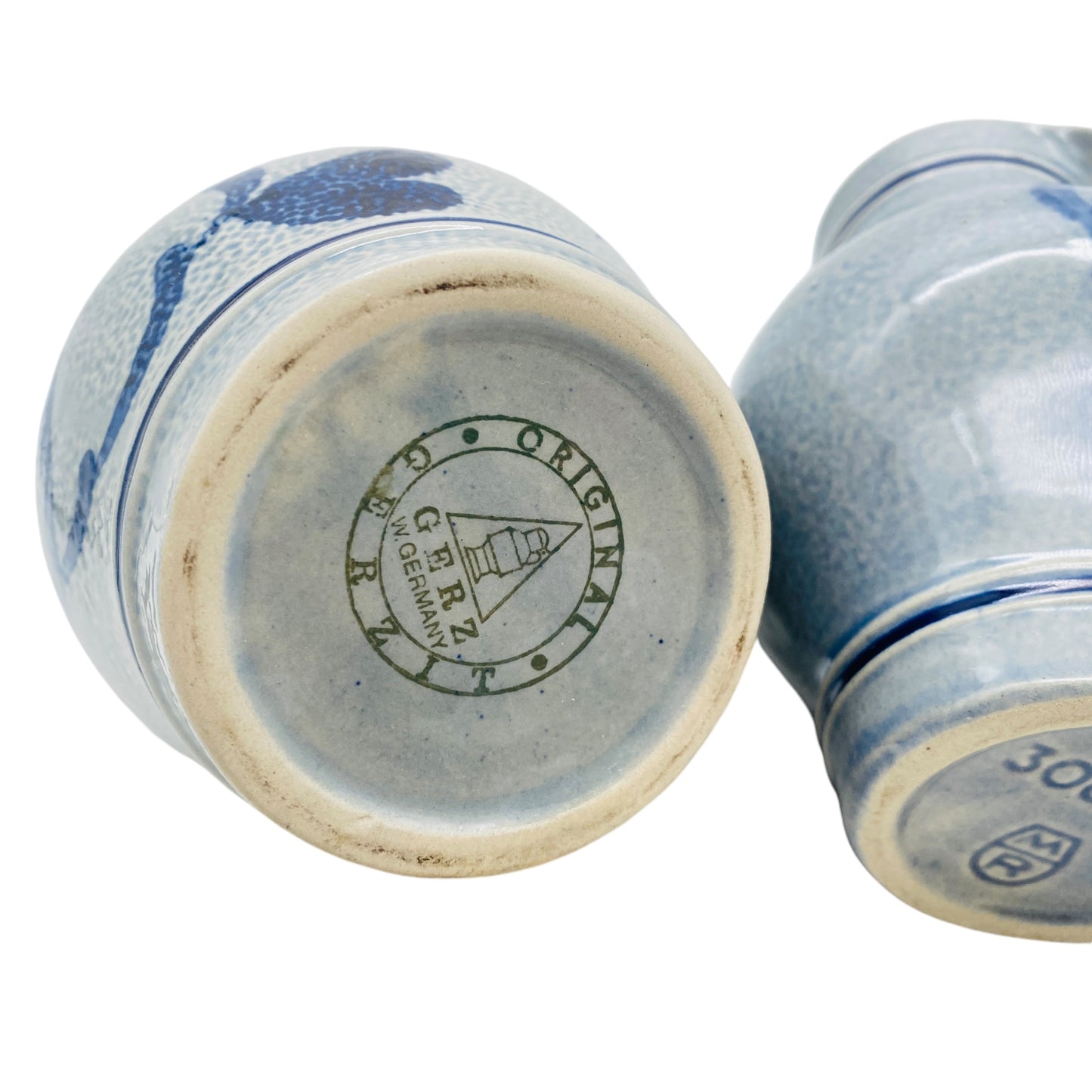Marzi & Remy / Gerzit Krug Set Keramik grau blau 70er 80er Jahre Vase