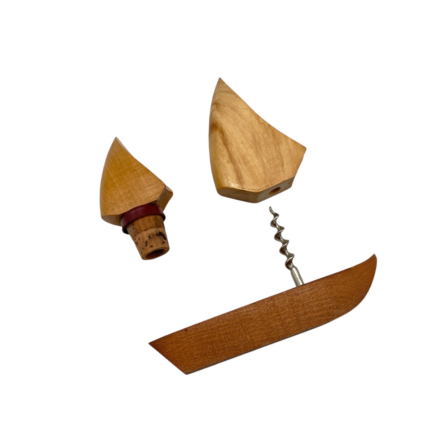 Mid Century Barset Korkenzieher & Ausguß Schiff Holz 50er 60er Lounge