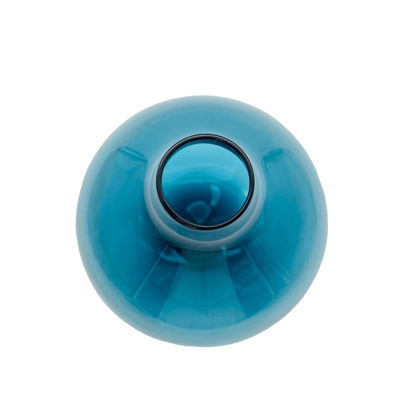 Mid Century Lounge Vase Glas 60er 70er Jahre blau