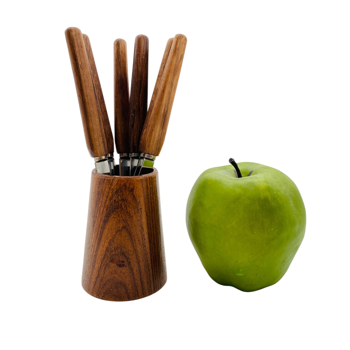Mid Century Obstmesser Apfelmesser Orangenmesser 6er Set für Dessert Holzgriff