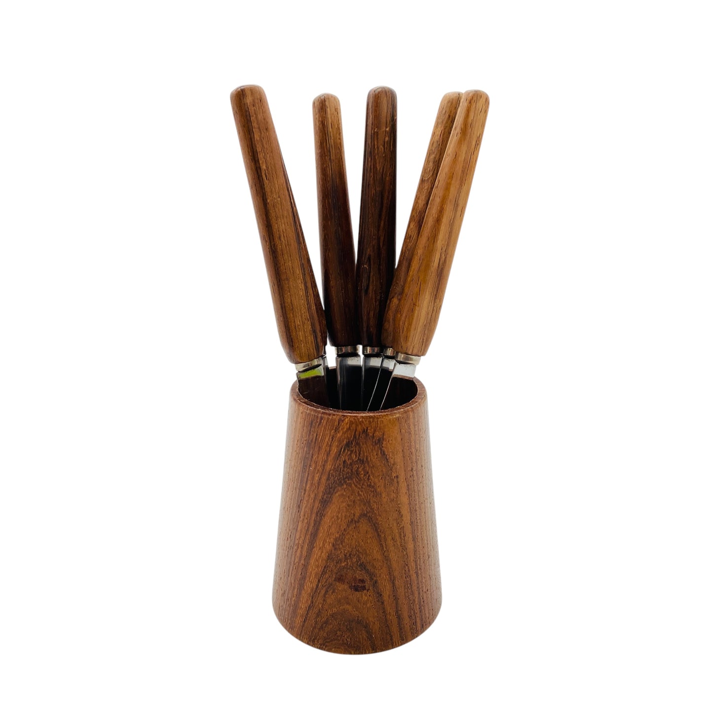 Mid Century Obstmesser Apfelmesser Orangenmesser 6er Set für Dessert Holzgriff