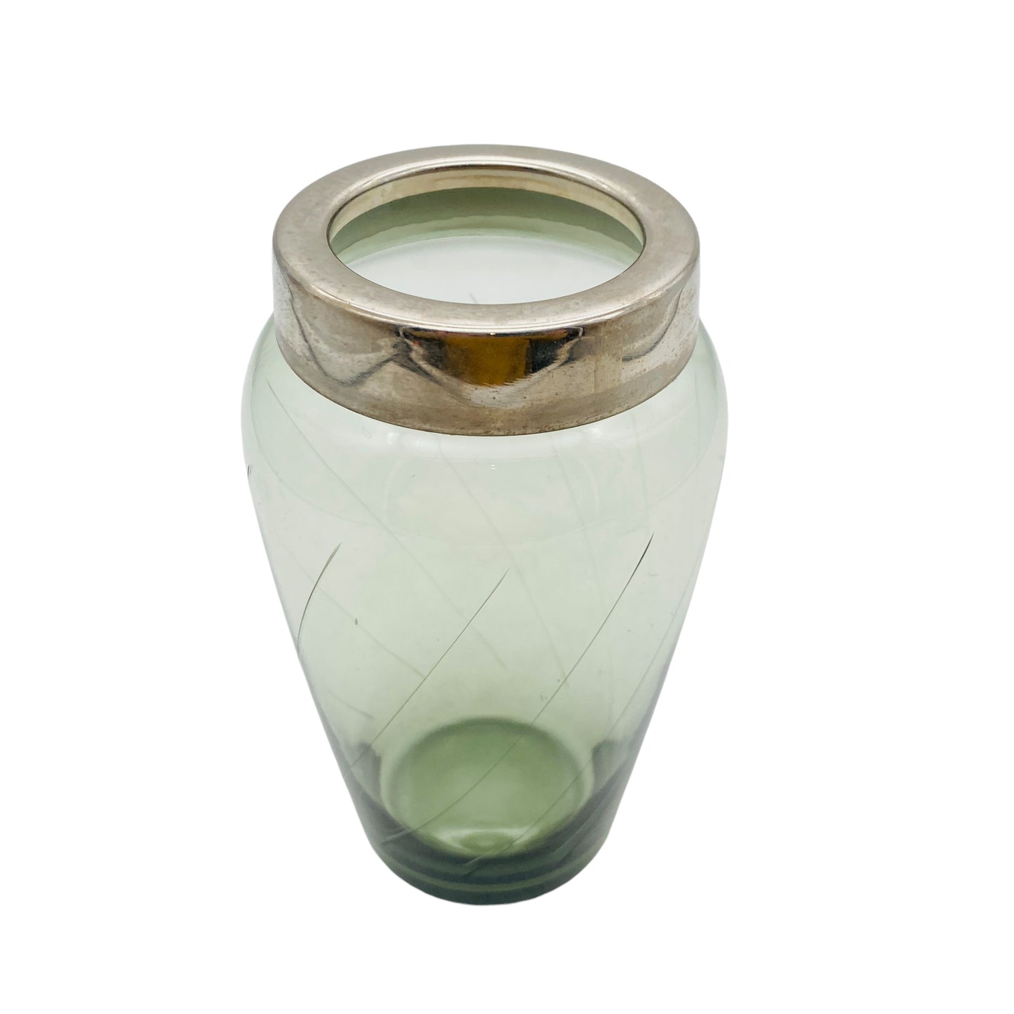 Mid Century Rauchglas Vase beschliffen 50er 60er Jahre