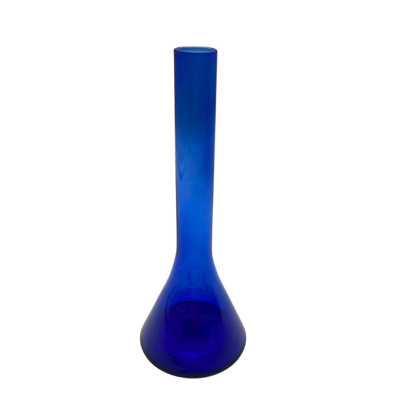 Mid Century Solifleur Vase blau Glasvase 60er 70er Jahre Deko aus Glas